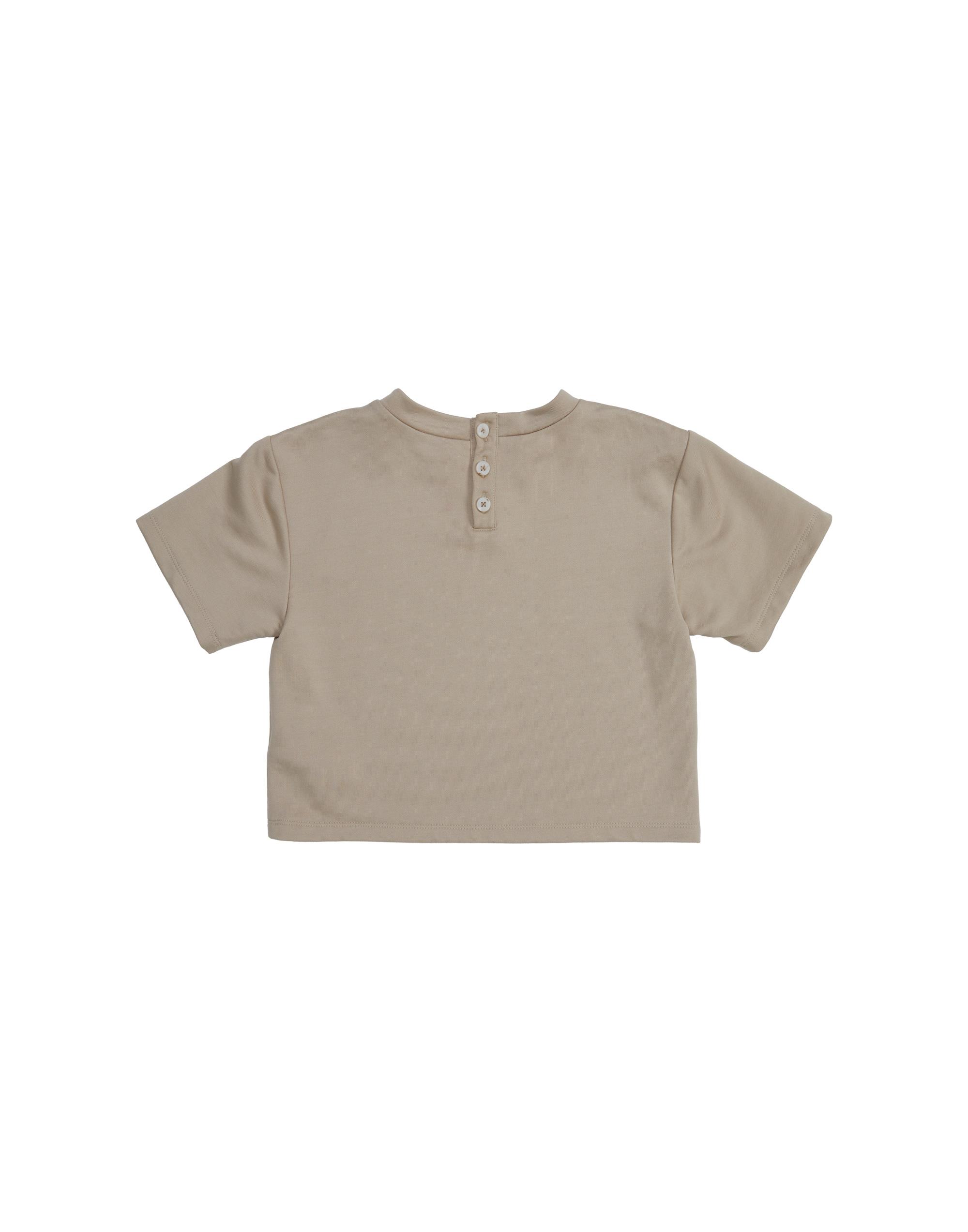 Baskılı Kısa Kolu Bej T-Shirt - junior, designer dresses, bachelorette, party dresses and graduation dresses.