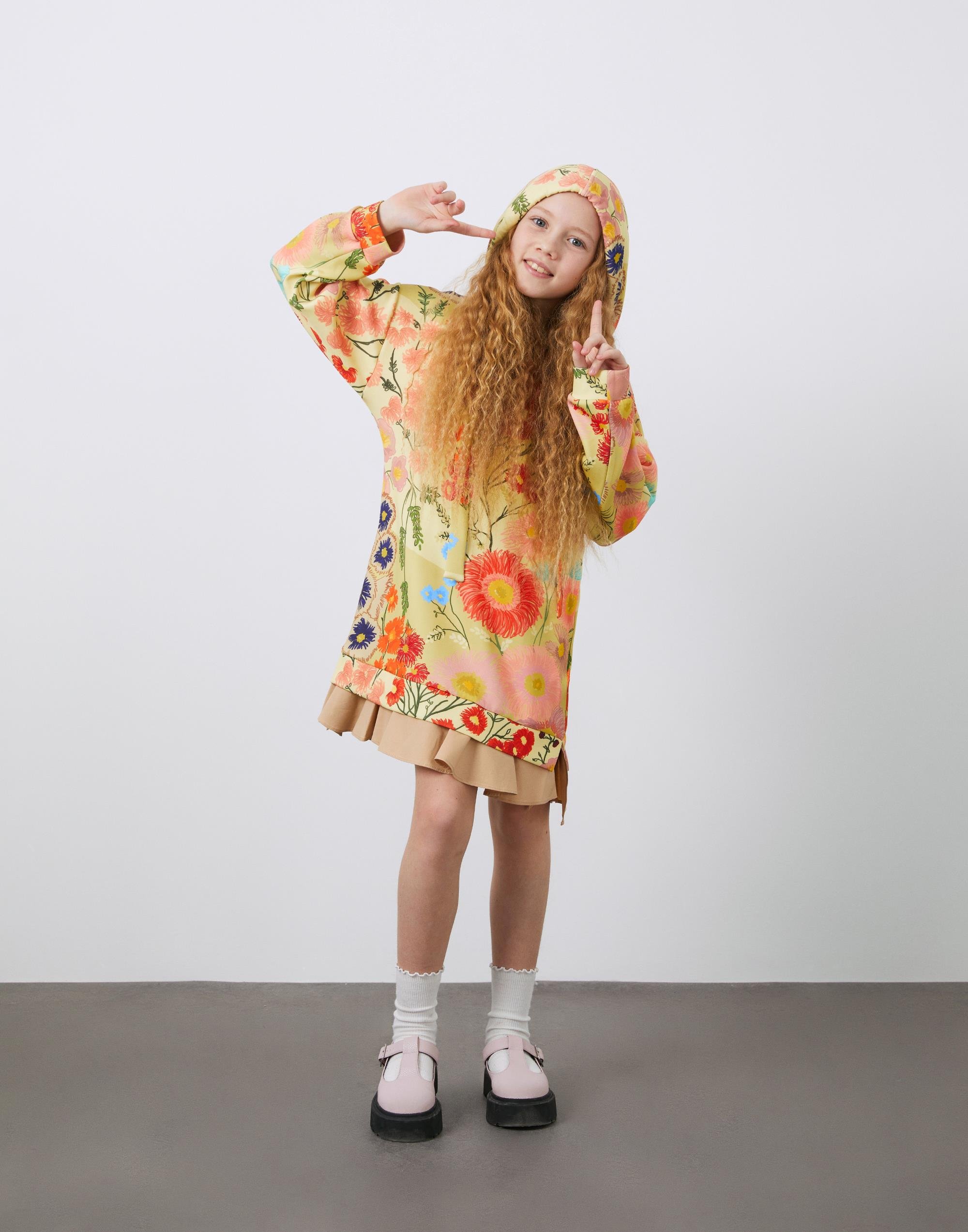 Baskılı Kız Çocuk Sweathirt Elbise - junior, designer dresses, bachelorette, party dresses and graduation dresses.