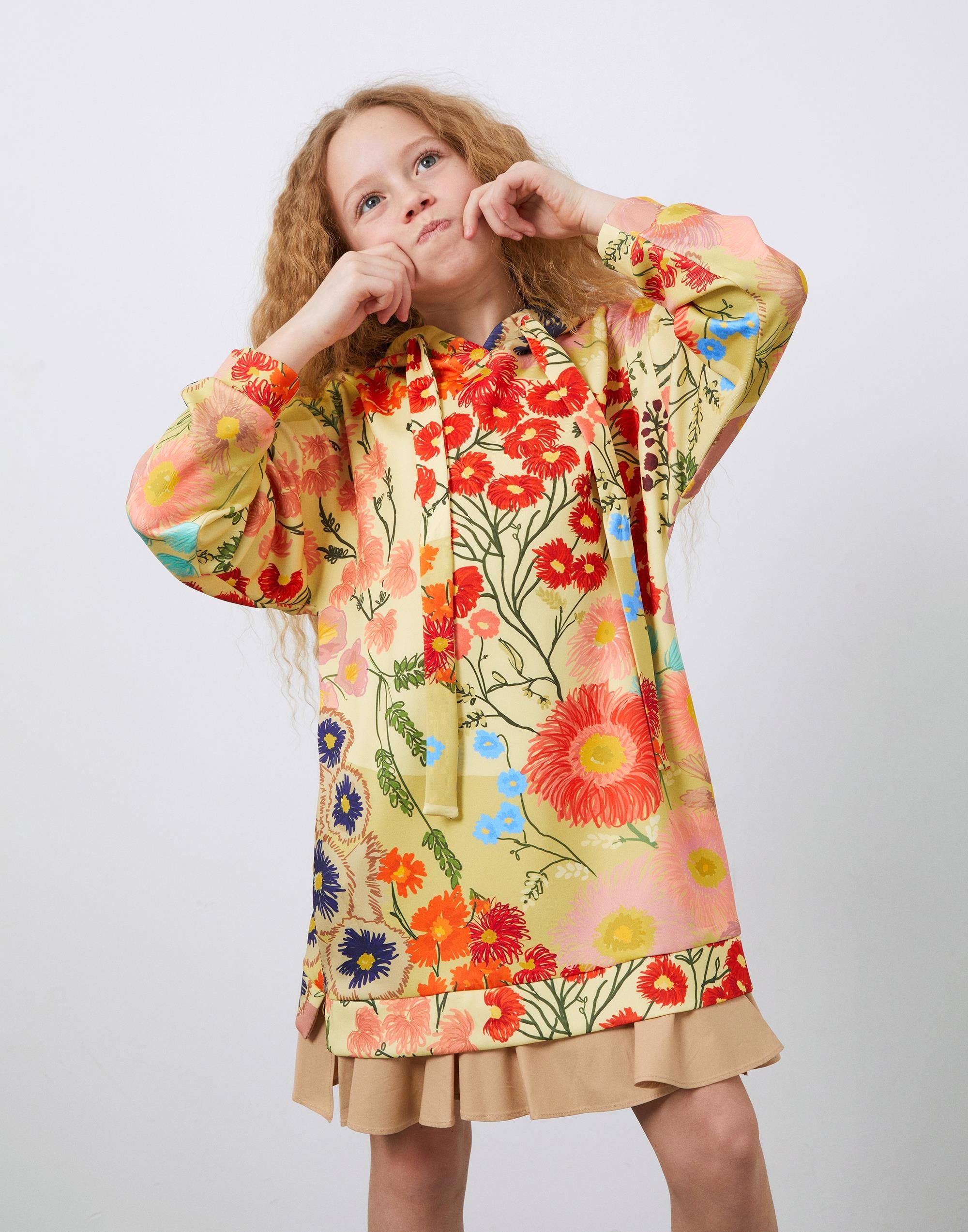 Baskılı Kız Çocuk Sweathirt Elbise - junior, designer dresses, bachelorette, party dresses and graduation dresses.