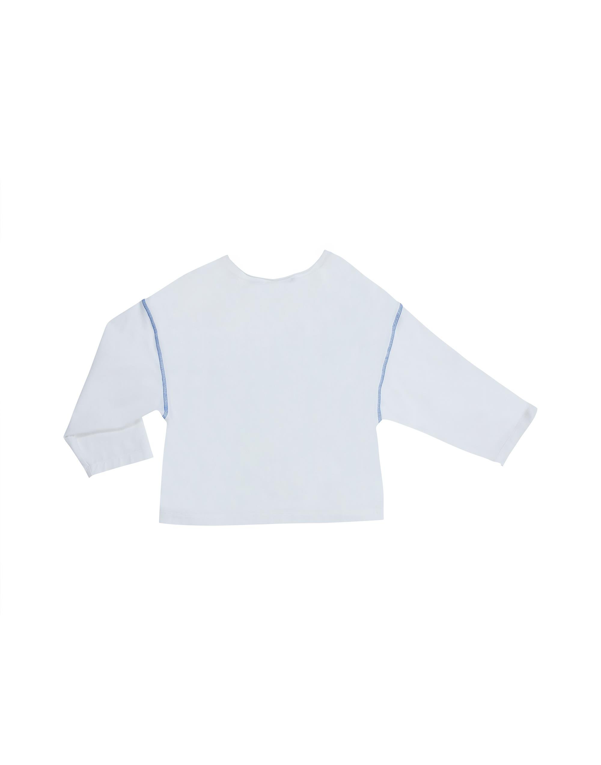 White T-Shirt With Printed Design And Contrast Stitching - junior, designer dresses, bachelorette, party dresses and graduation dresses.