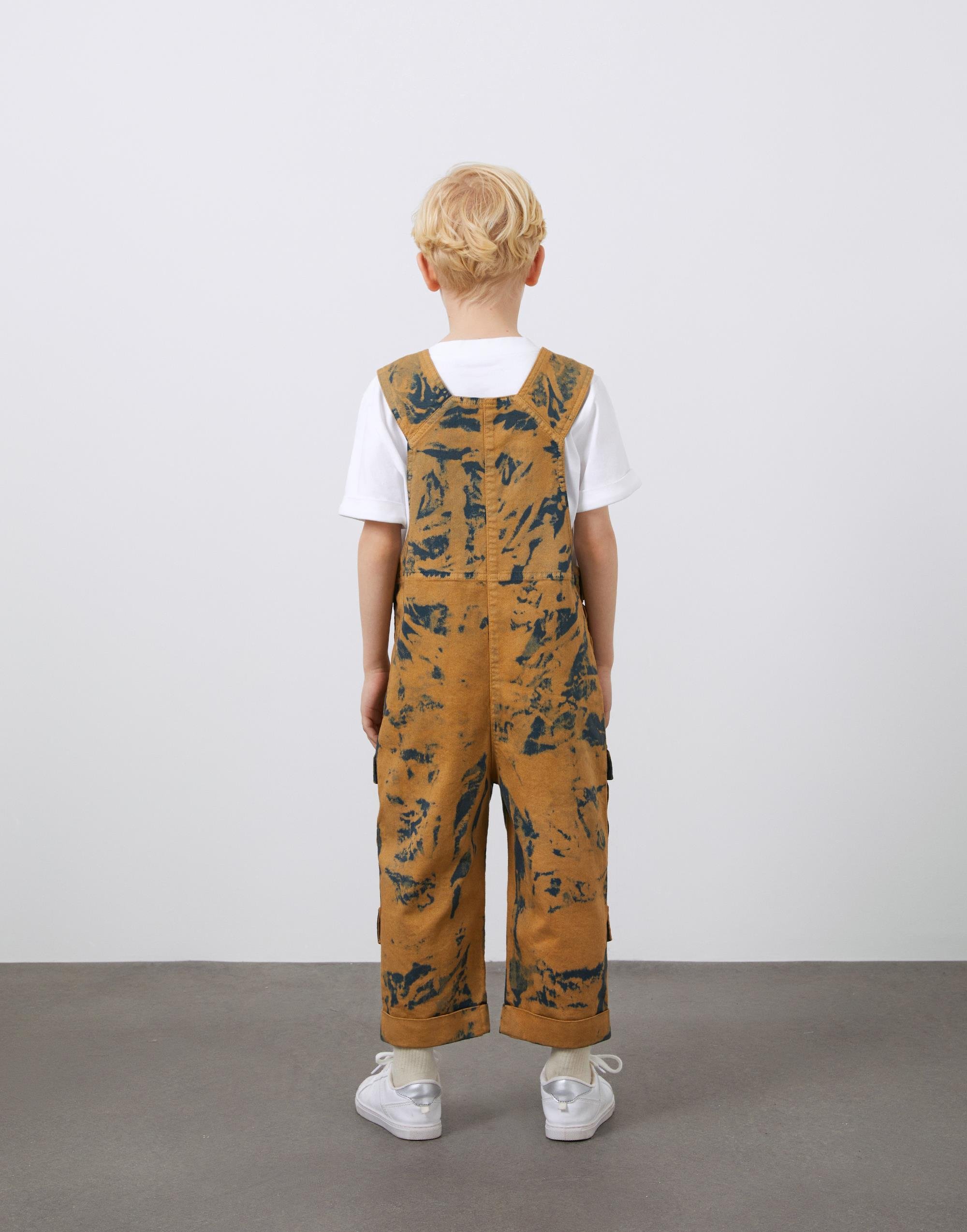 Batik Washed Navy Blue Boy's Salopet with Pocket Detail - junior, designer dresses, bachelorette, party dresses and graduation dresses.