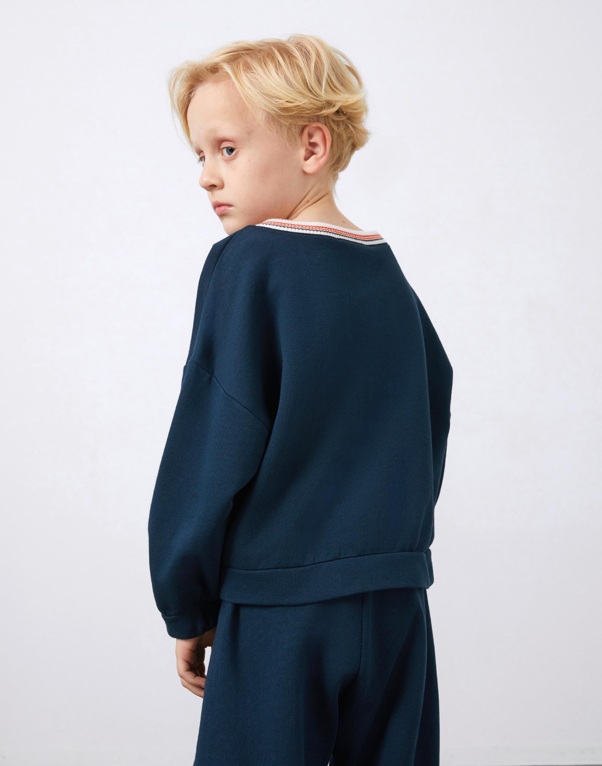 Size Embroidery Detailed Knitwear Collar Boy's Sweatshirt - junior, designer dresses, bachelorette, party dresses and graduation dresses.