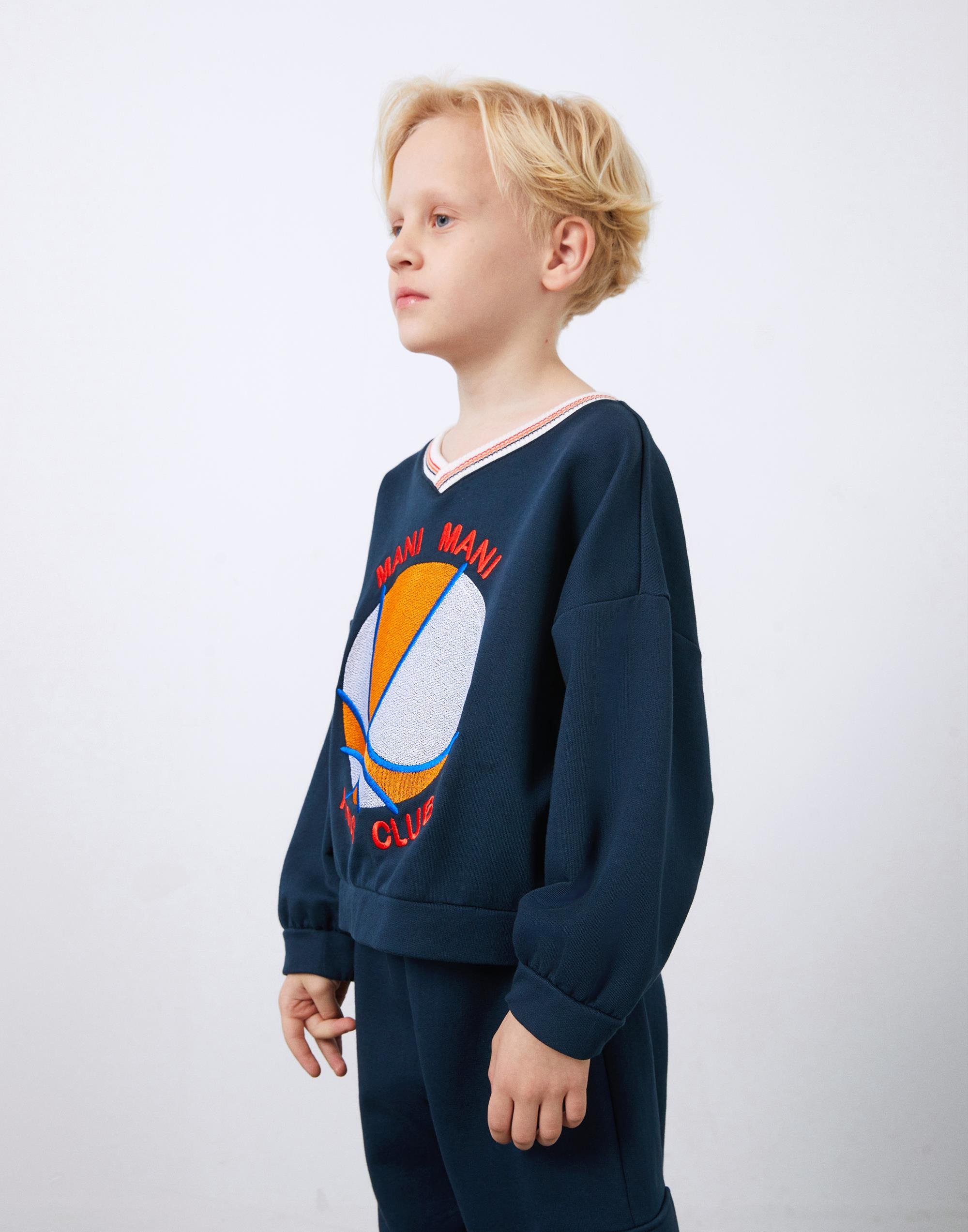 Size Embroidery Detailed Knitwear Collar Boy's Sweatshirt - junior, designer dresses, bachelorette, party dresses and graduation dresses.