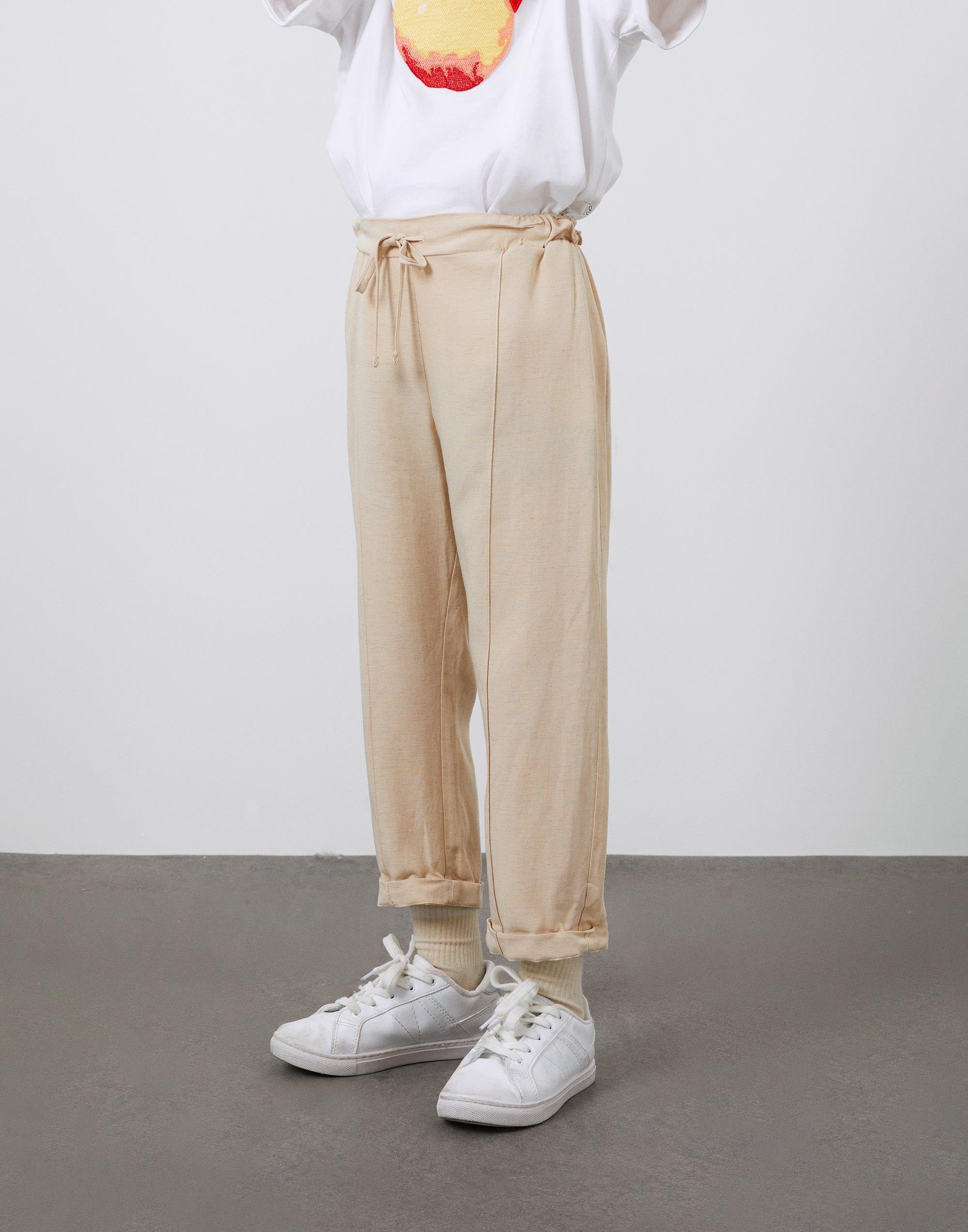 Bej Double Paça Erkek Çocuk Pantolon - junior, designer dresses, bachelorette, party dresses and graduation dresses.