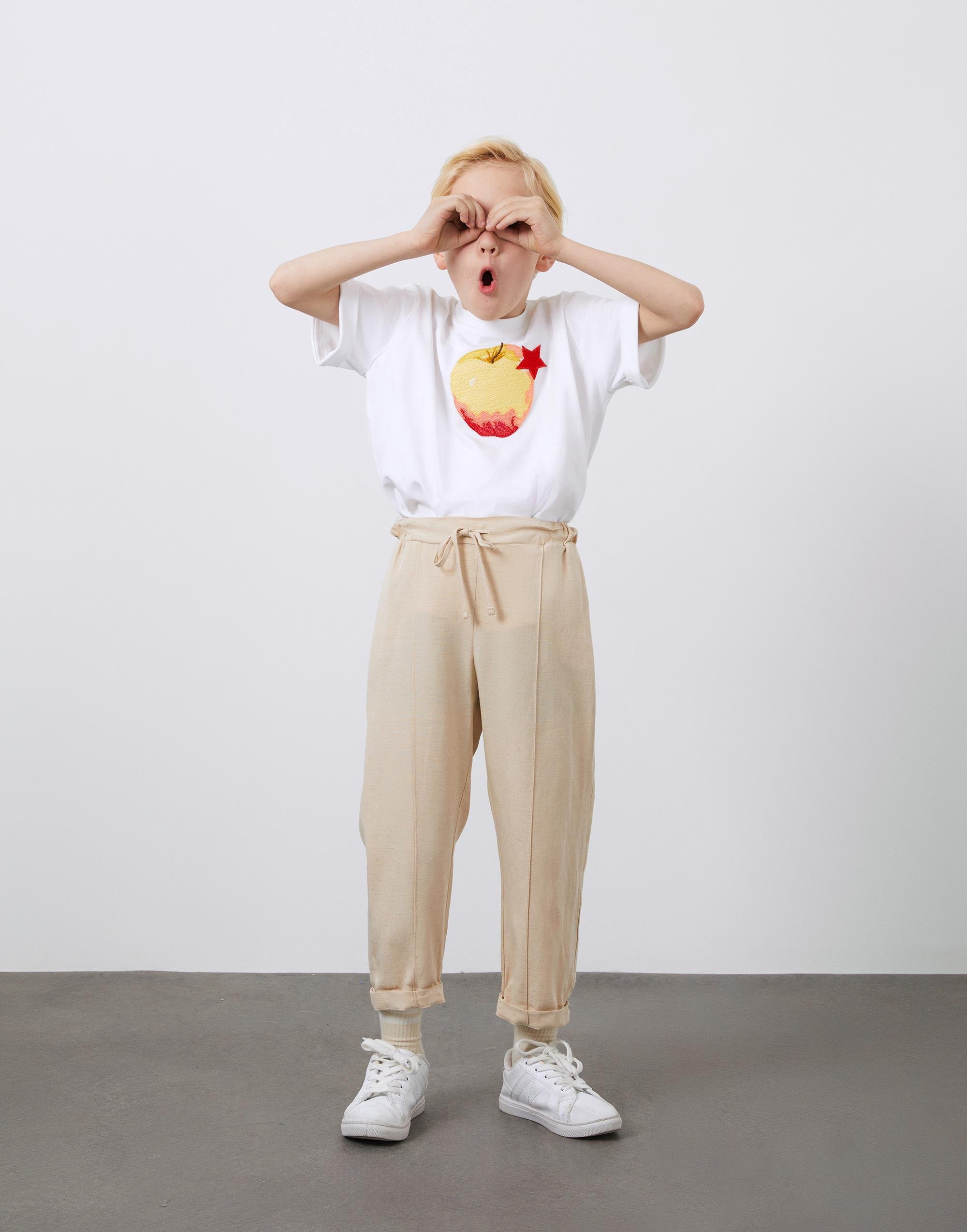 Bej Double Paça Erkek Çocuk Pantolon - junior, designer dresses, bachelorette, party dresses and graduation dresses.