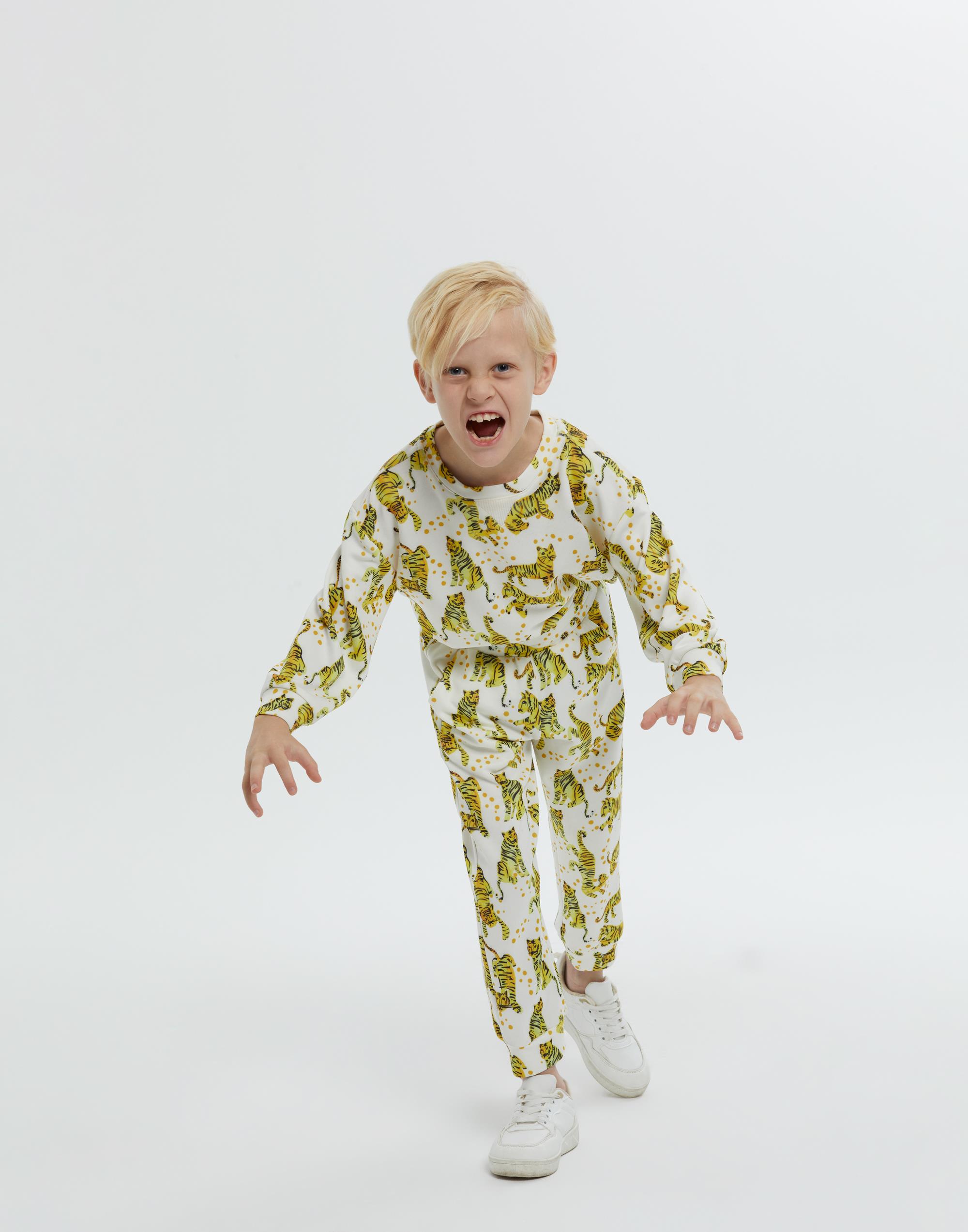 Tiger Printed Sweatpants With Elasticated Waist Pockets - junior, designer dresses, bachelorette, party dresses and graduation dresses.