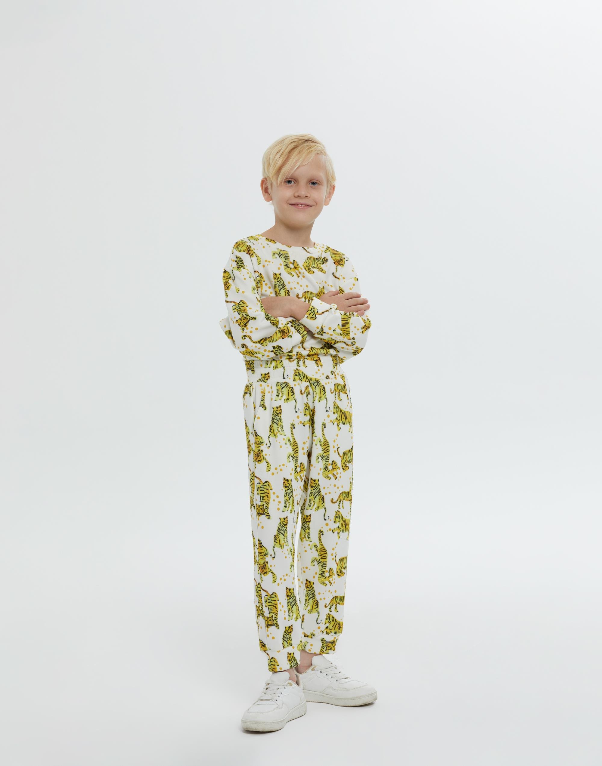 Tiger Printed Sweatpants With Elasticated Waist Pockets - junior, designer dresses, bachelorette, party dresses and graduation dresses.