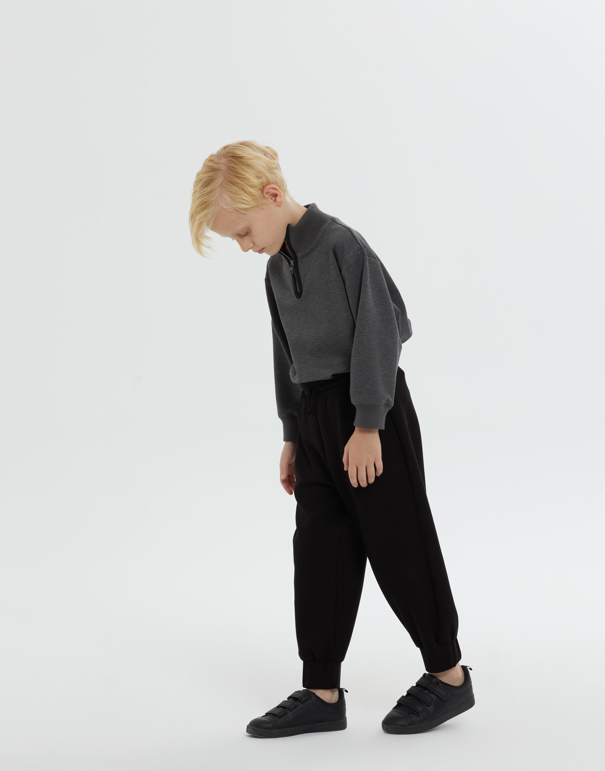 Bel Ve Paça Lastikli Bağcıklı Astarsız Siyah Erkek Çocuk Pantolon - junior, designer dresses, bachelorette, party dresses and graduation dresses.