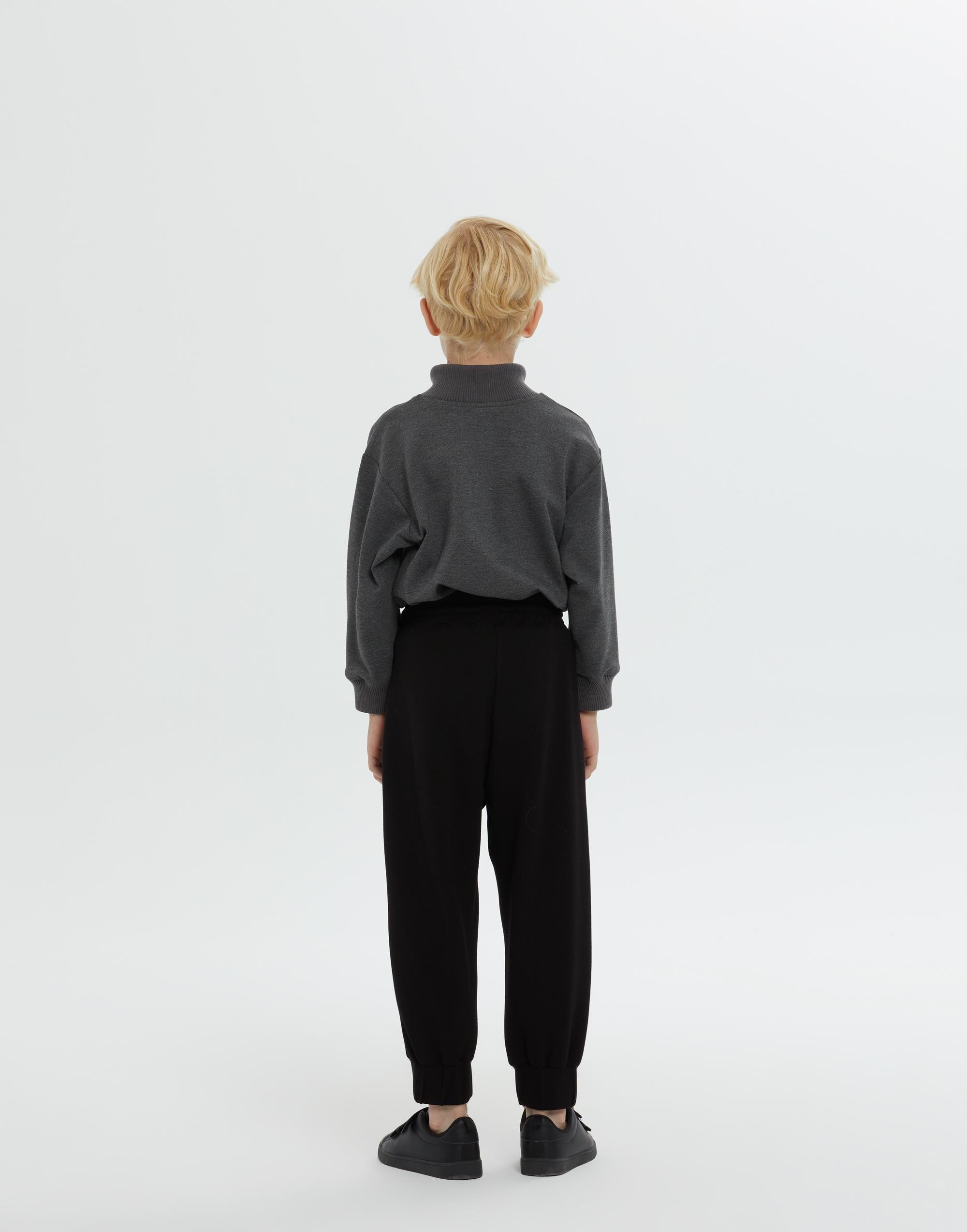 Bel Ve Paça Lastikli Bağcıklı Astarsız Siyah Erkek Çocuk Pantolon - junior, designer dresses, bachelorette, party dresses and graduation dresses.