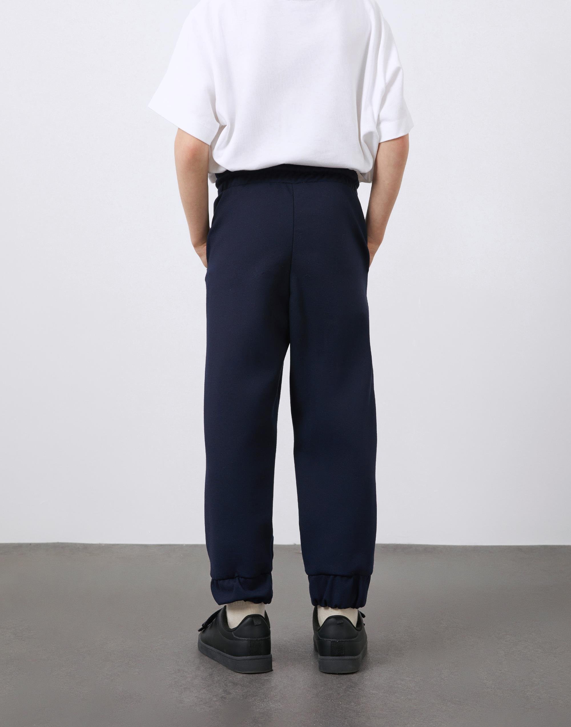 Bel ve Paçaları Lastikli Lacivert Erkek Çocuk Jogger Pantolon - junior, designer dresses, bachelorette, party dresses and graduation dresses.