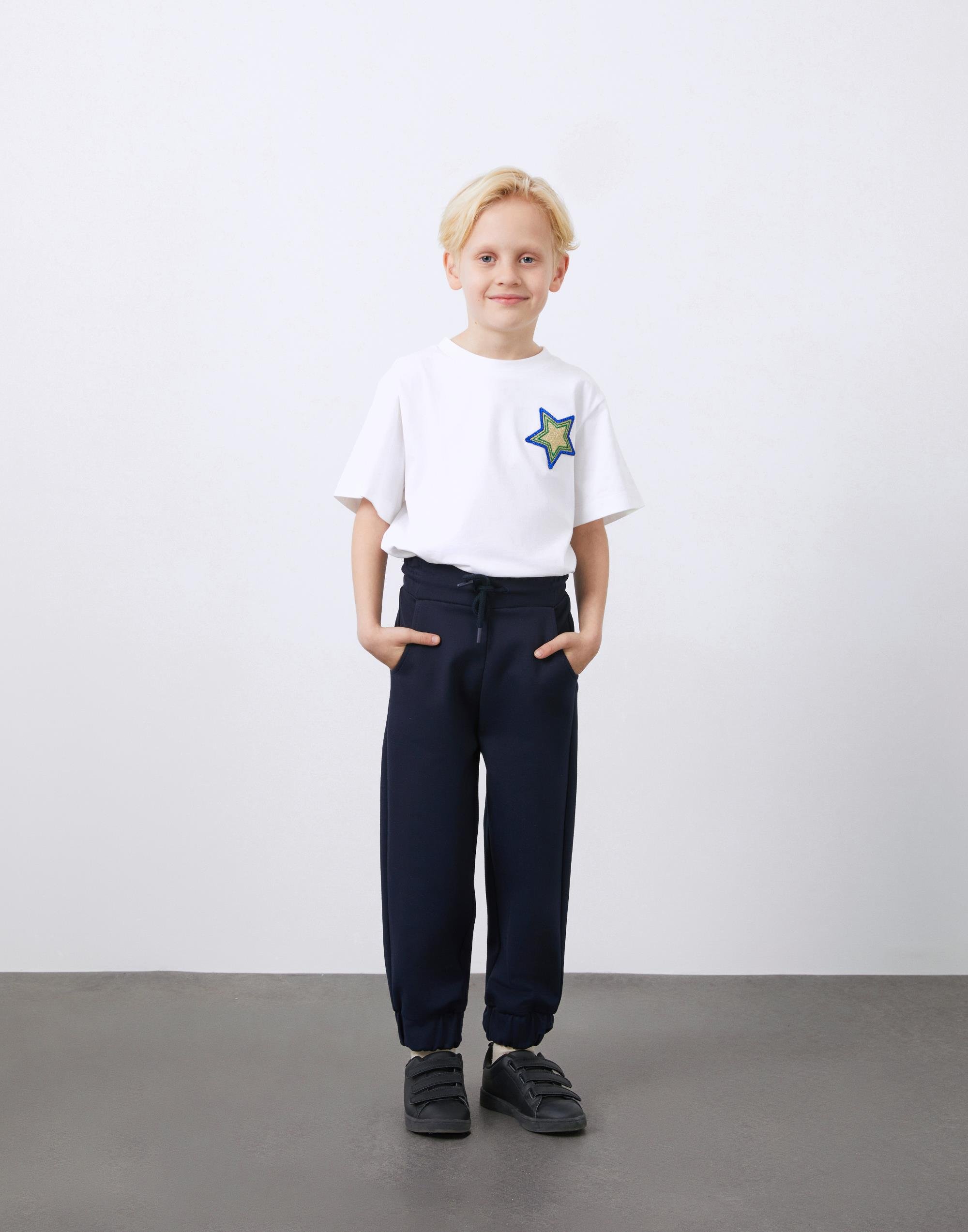 Bel ve Paçaları Lastikli Lacivert Erkek Çocuk Jogger Pantolon - junior, designer dresses, bachelorette, party dresses and graduation dresses.