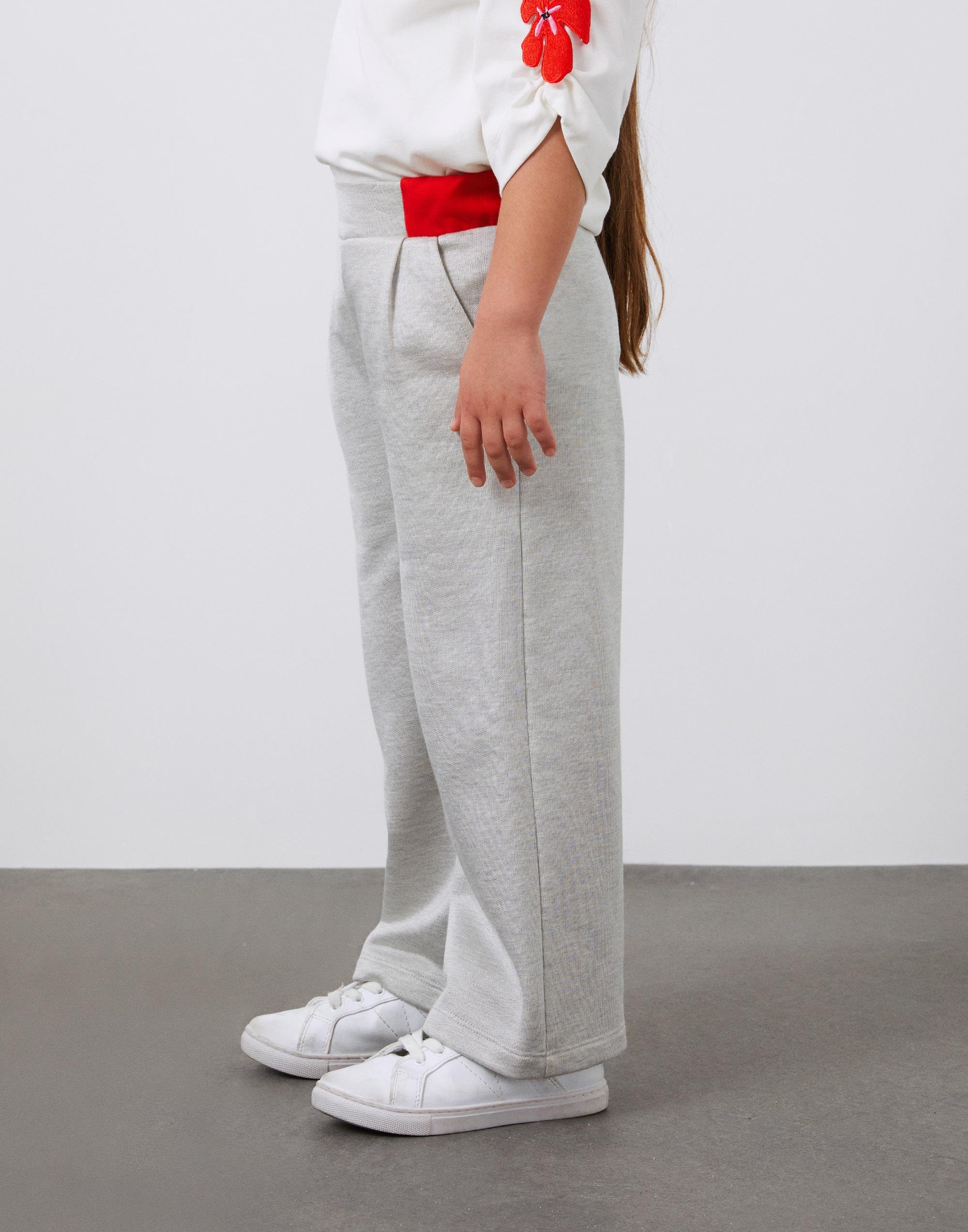 Beli Kırmızı Lastik Detaylı Gri Kız Çocuk Pantolon - junior, designer dresses, bachelorette, party dresses and graduation dresses.