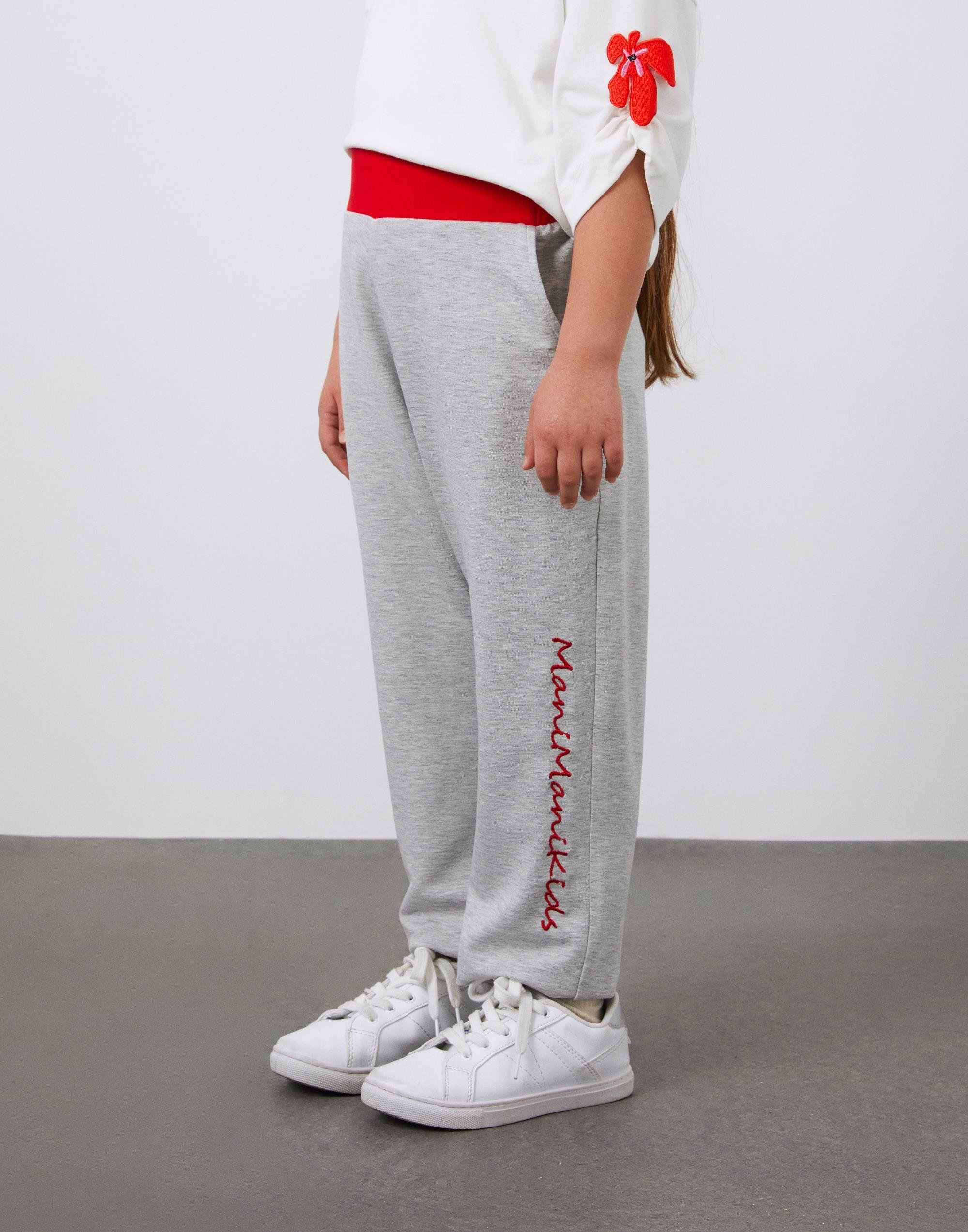 Beli Kırmızı Lastik Detaylı Gri Kız Çocuk Eşofman Altı - junior, designer dresses, bachelorette, party dresses and graduation dresses.