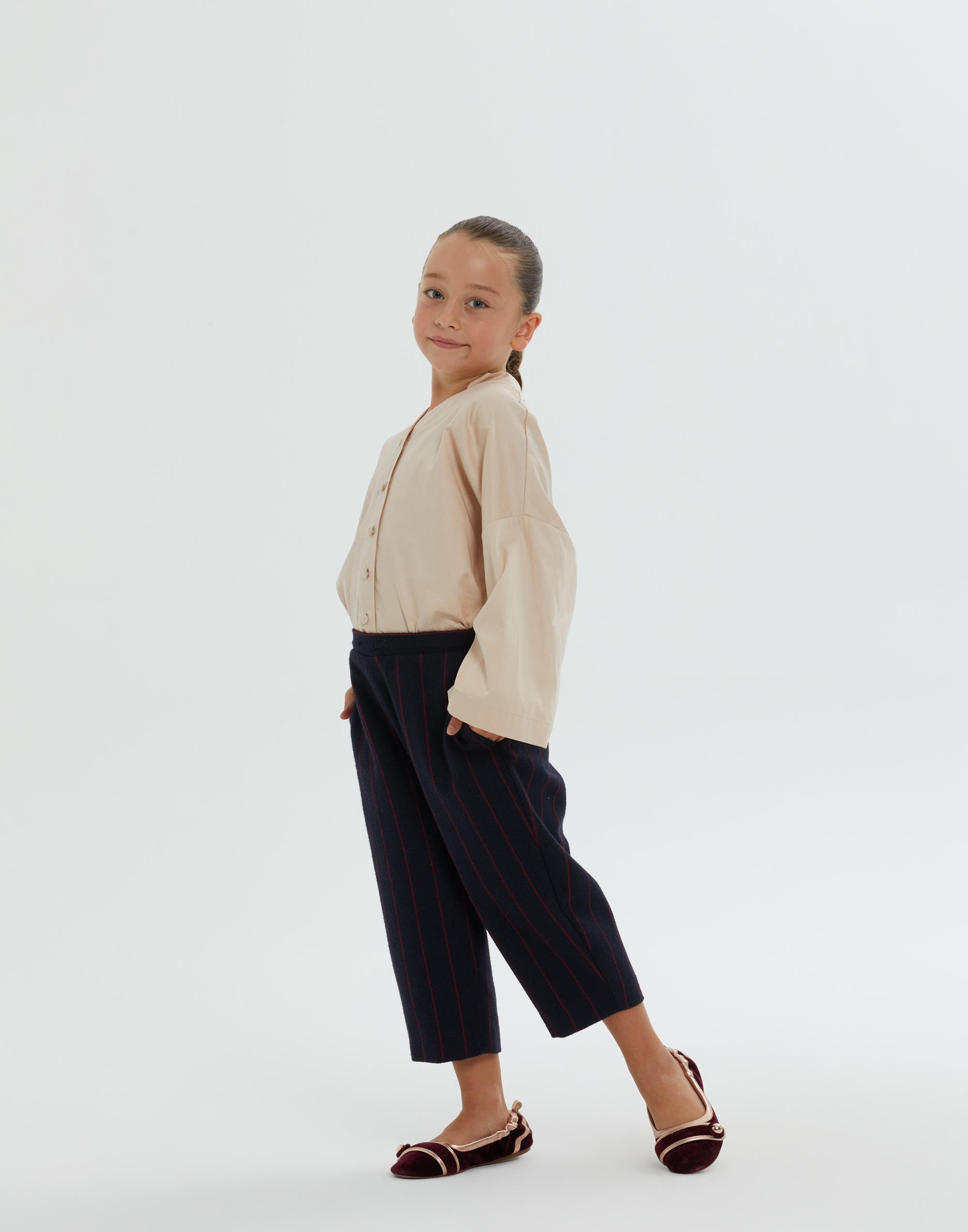 Elasticated Waist Loose Fit Striped Navy Blue Girls  Pants - junior, designer dresses, bachelorette, party dresses and graduation dresses.