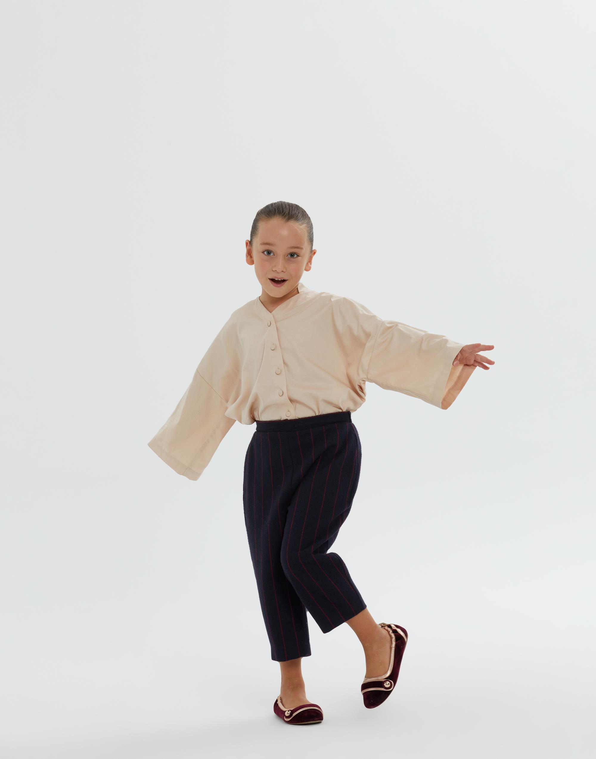 Elasticated Waist Loose Fit Striped Navy Blue Girls  Pants - junior, designer dresses, bachelorette, party dresses and graduation dresses.