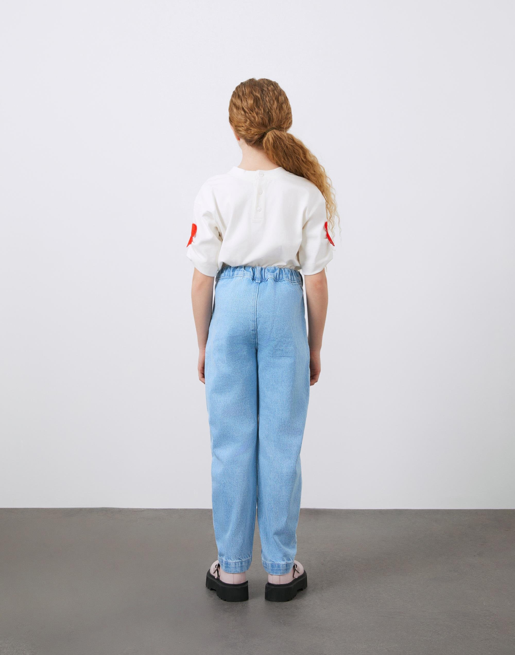 Beli Lastikli Bol Paça Kız Çocuk Jean Pantolon - junior, designer dresses, bachelorette, party dresses and graduation dresses.