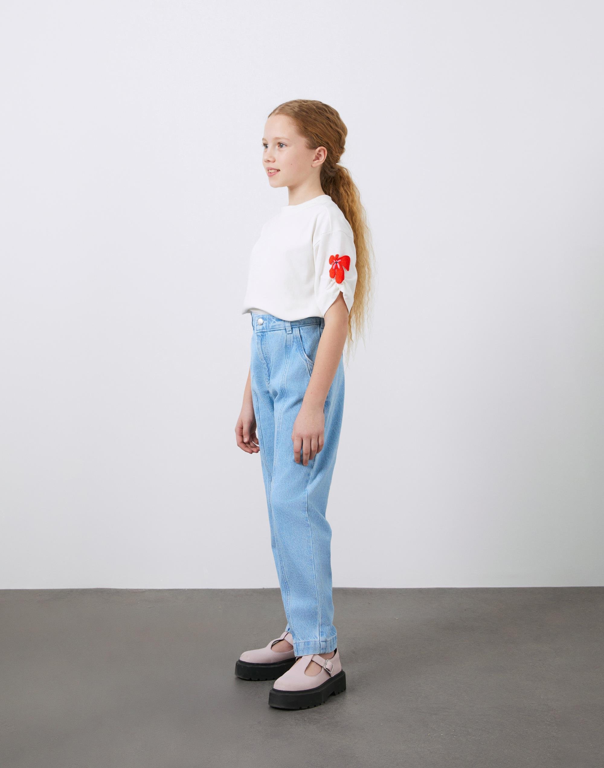 Beli Lastikli Bol Paça Kız Çocuk Jean Pantolon - junior, designer dresses, bachelorette, party dresses and graduation dresses.