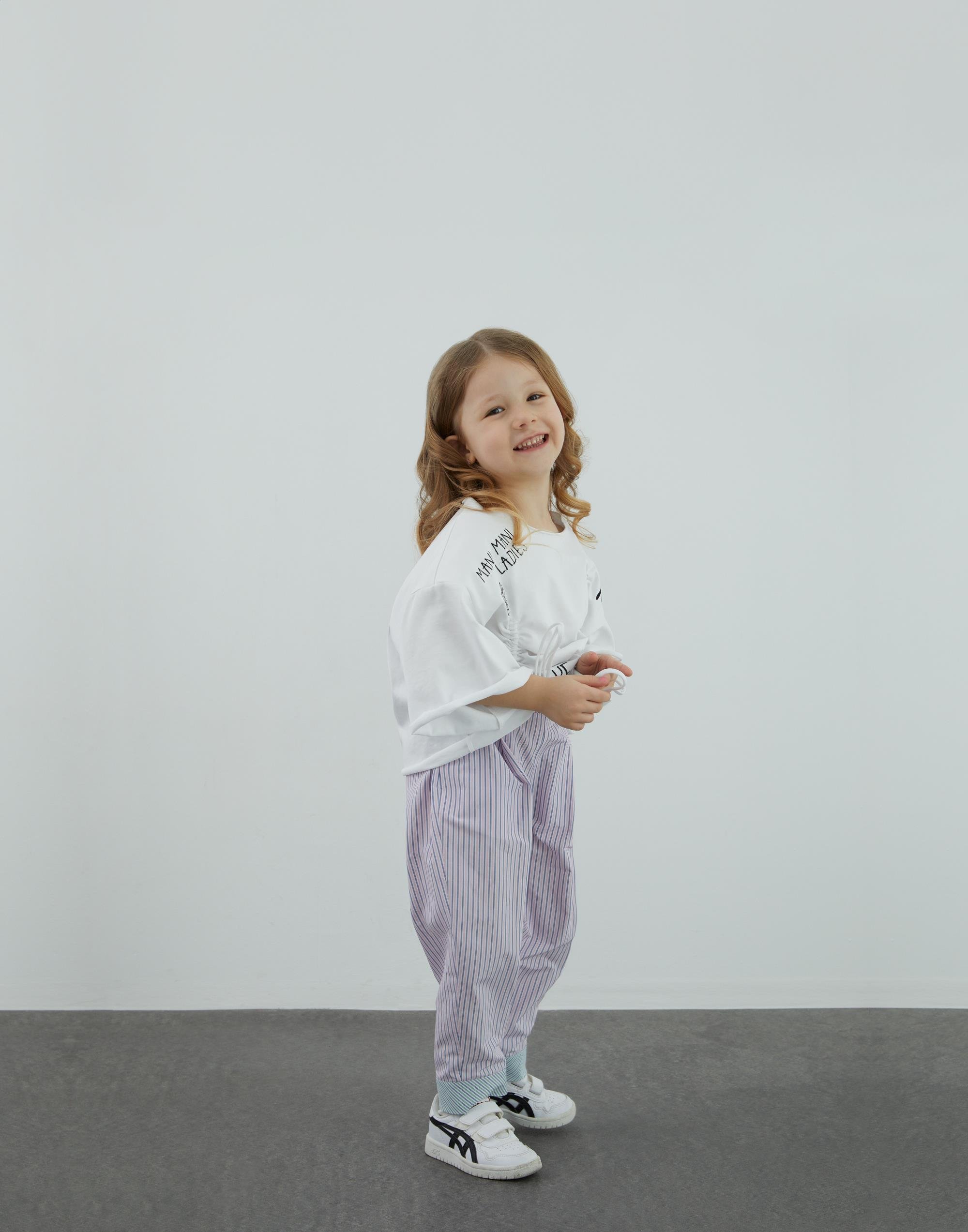 Beli Lastikli, Çizgili Havuç Pantolon - junior, designer dresses, bachelorette, party dresses and graduation dresses.