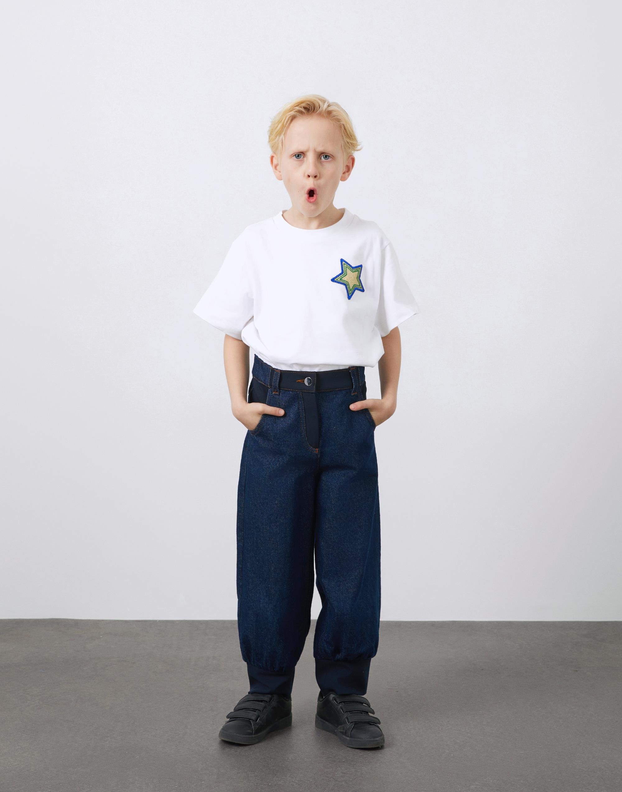 Beli Lastikli Garni Detaylı Mavi Erkek Çocuk Jean Pantolon - junior, designer dresses, bachelorette, party dresses and graduation dresses.