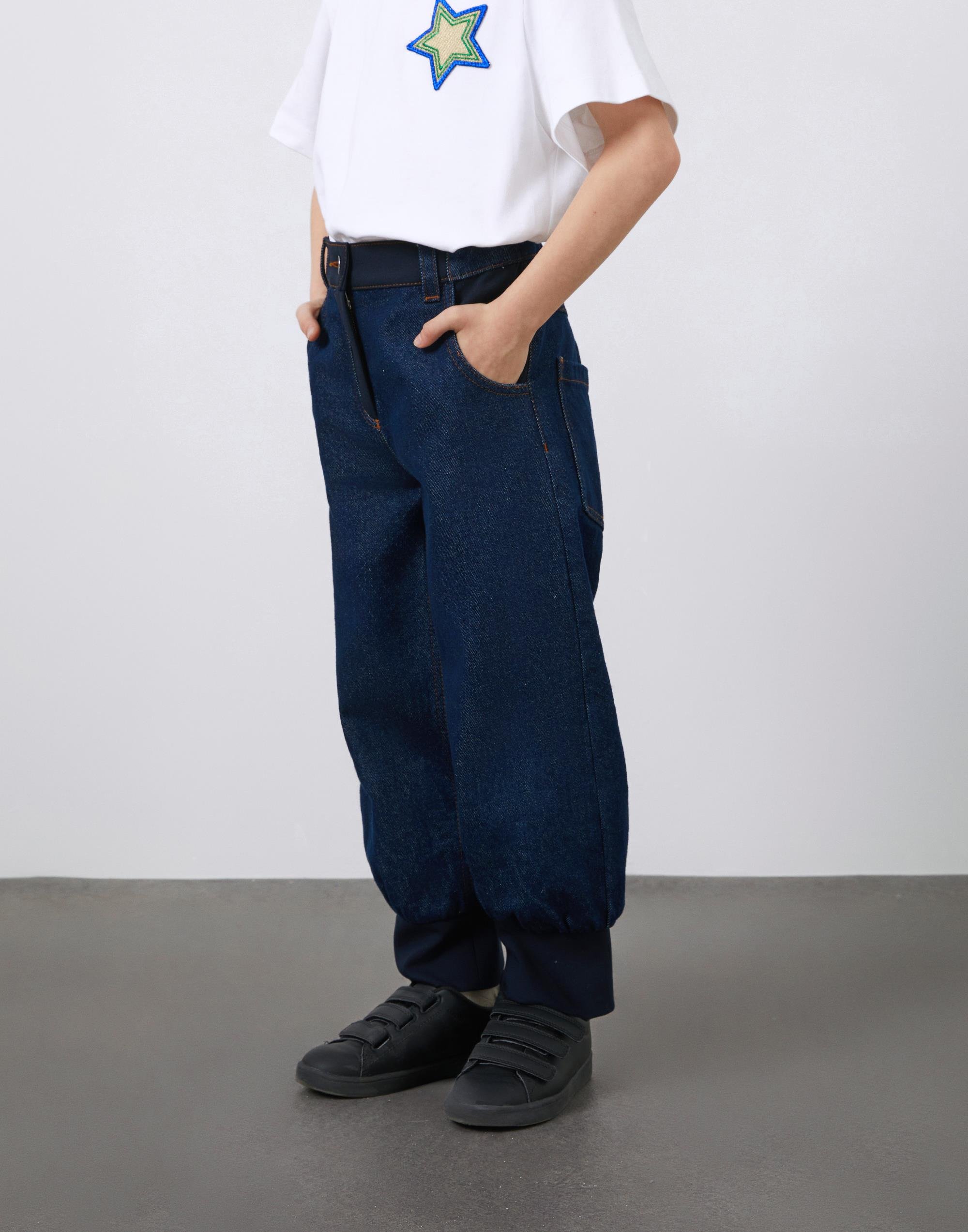 Beli Lastikli Garni Detaylı Mavi Erkek Çocuk Jean Pantolon - junior, designer dresses, bachelorette, party dresses and graduation dresses.