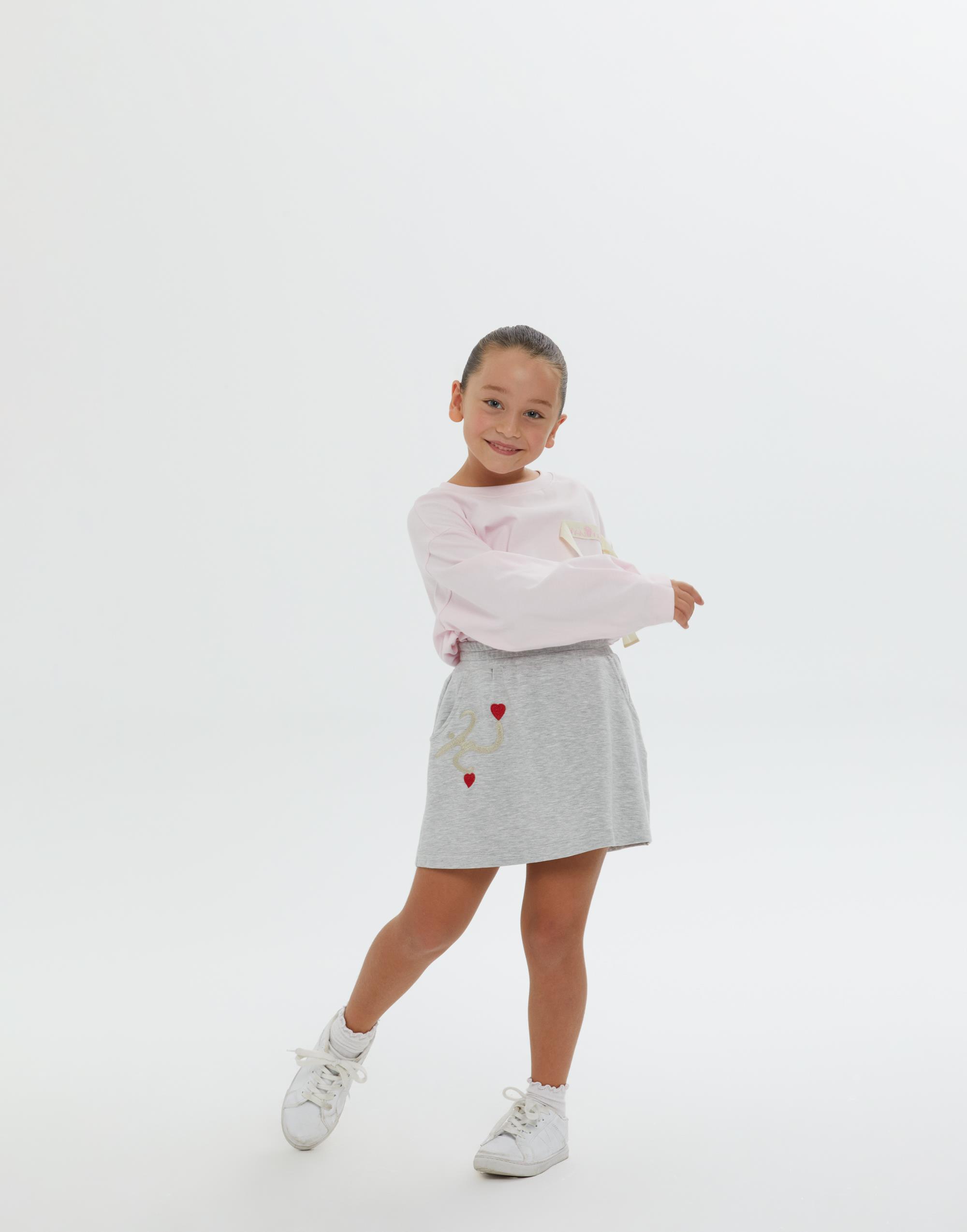 Beli Lastikli Gri Kısa Kız Çocuk Etek - junior, designer dresses, bachelorette, party dresses and graduation dresses.