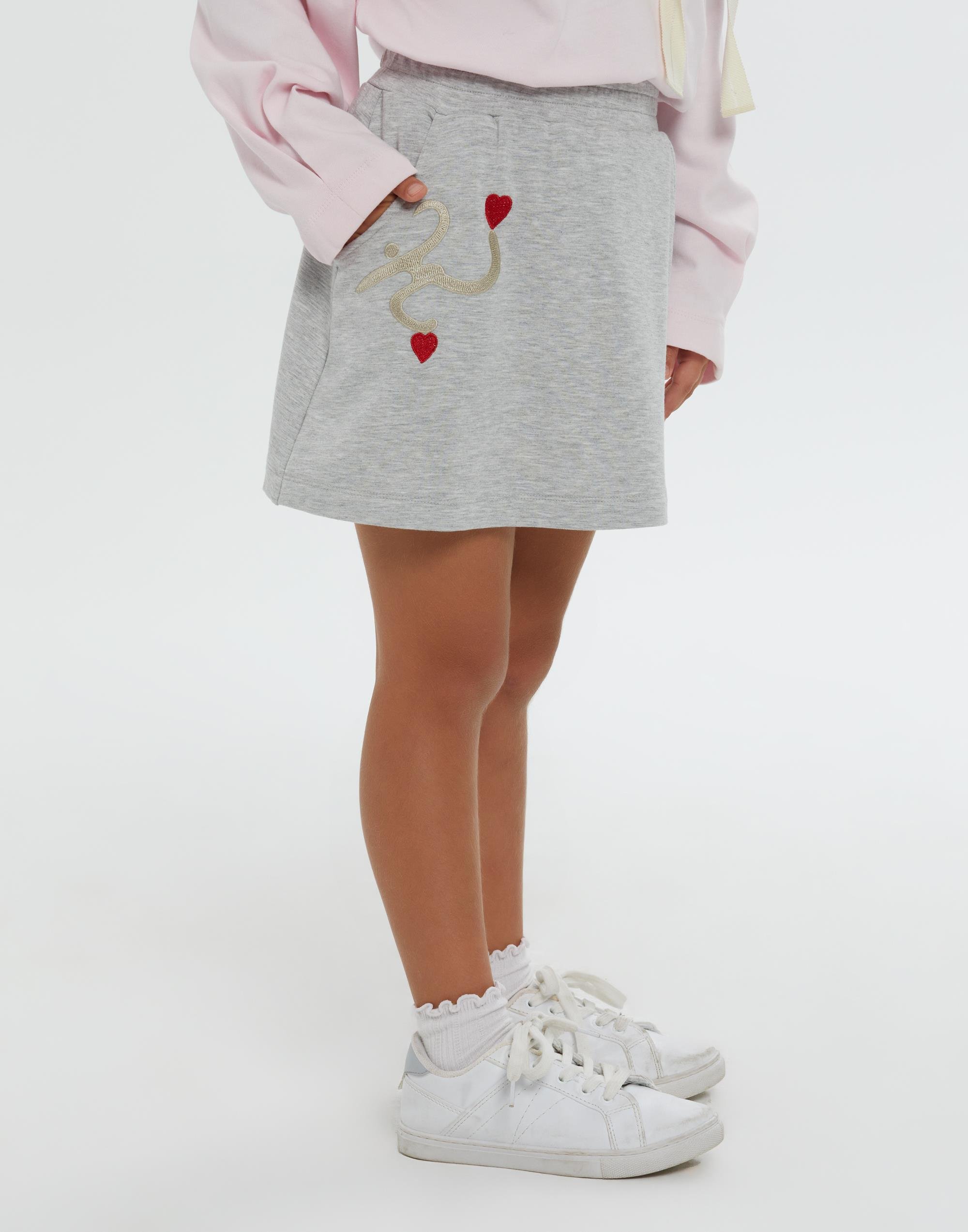 Beli Lastikli Gri Kısa Kız Çocuk Etek - junior, designer dresses, bachelorette, party dresses and graduation dresses.