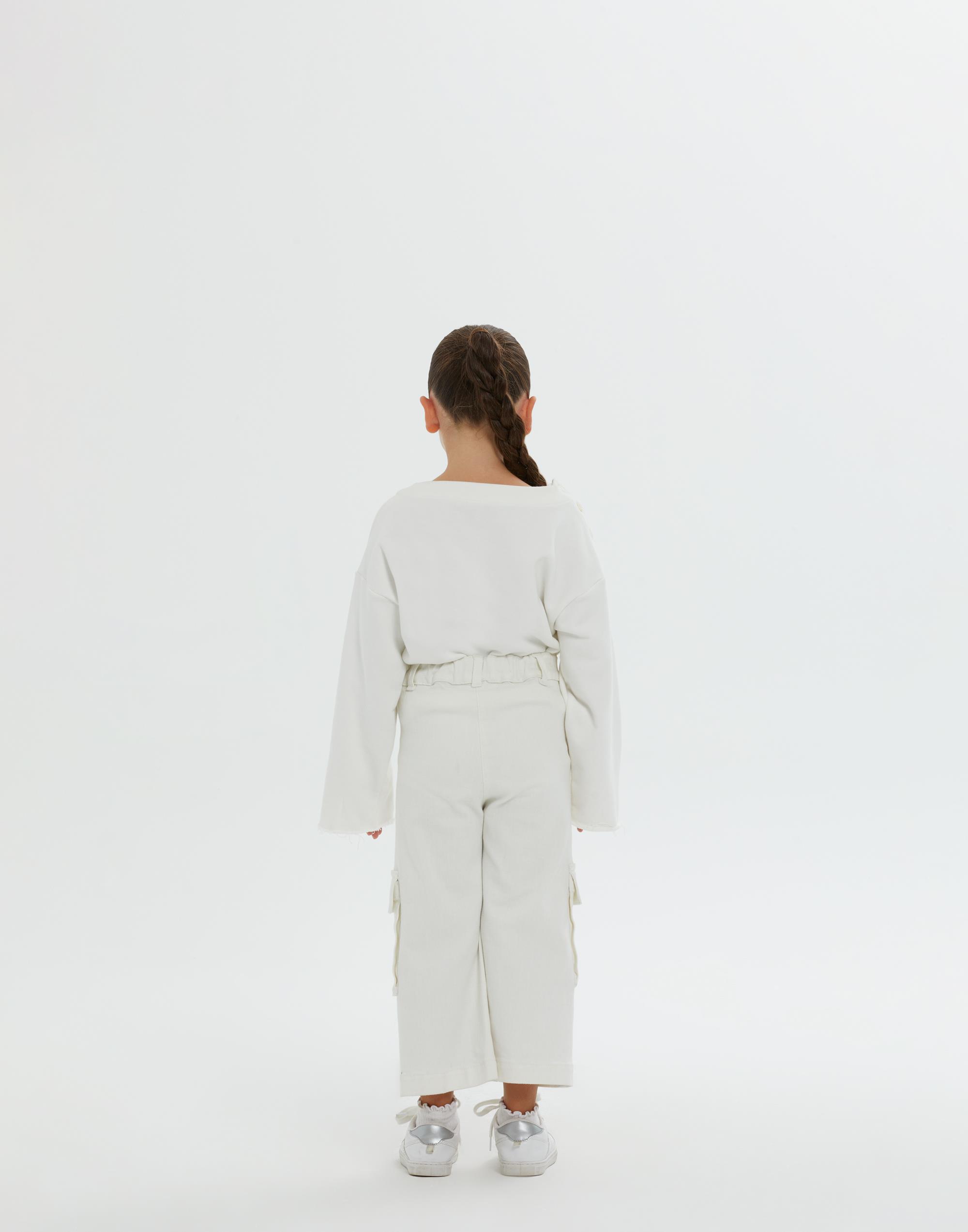 Beli Lastikli Kargo Cepli Flare Paça Beyaz Kız Çocuk Pantolon - junior, designer dresses, bachelorette, party dresses and graduation dresses.