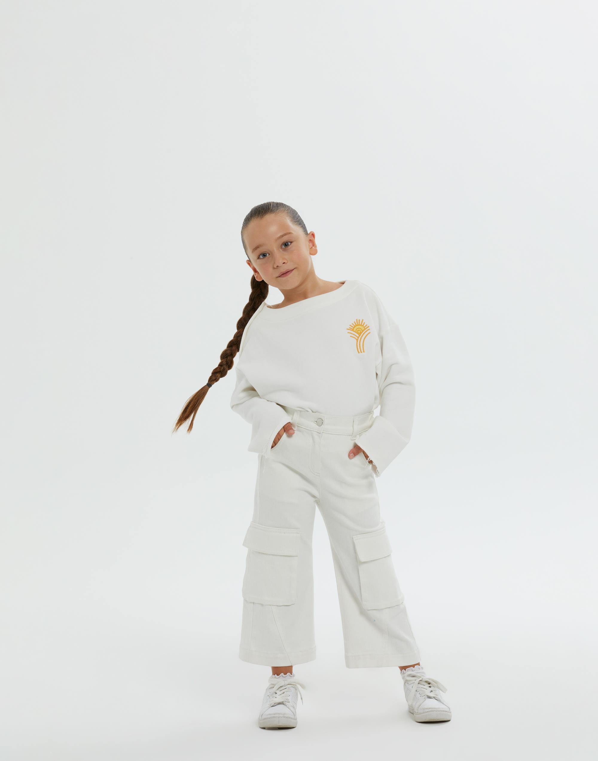 Beli Lastikli Kargo Cepli Flare Paça Beyaz Kız Çocuk Pantolon - junior, designer dresses, bachelorette, party dresses and graduation dresses.