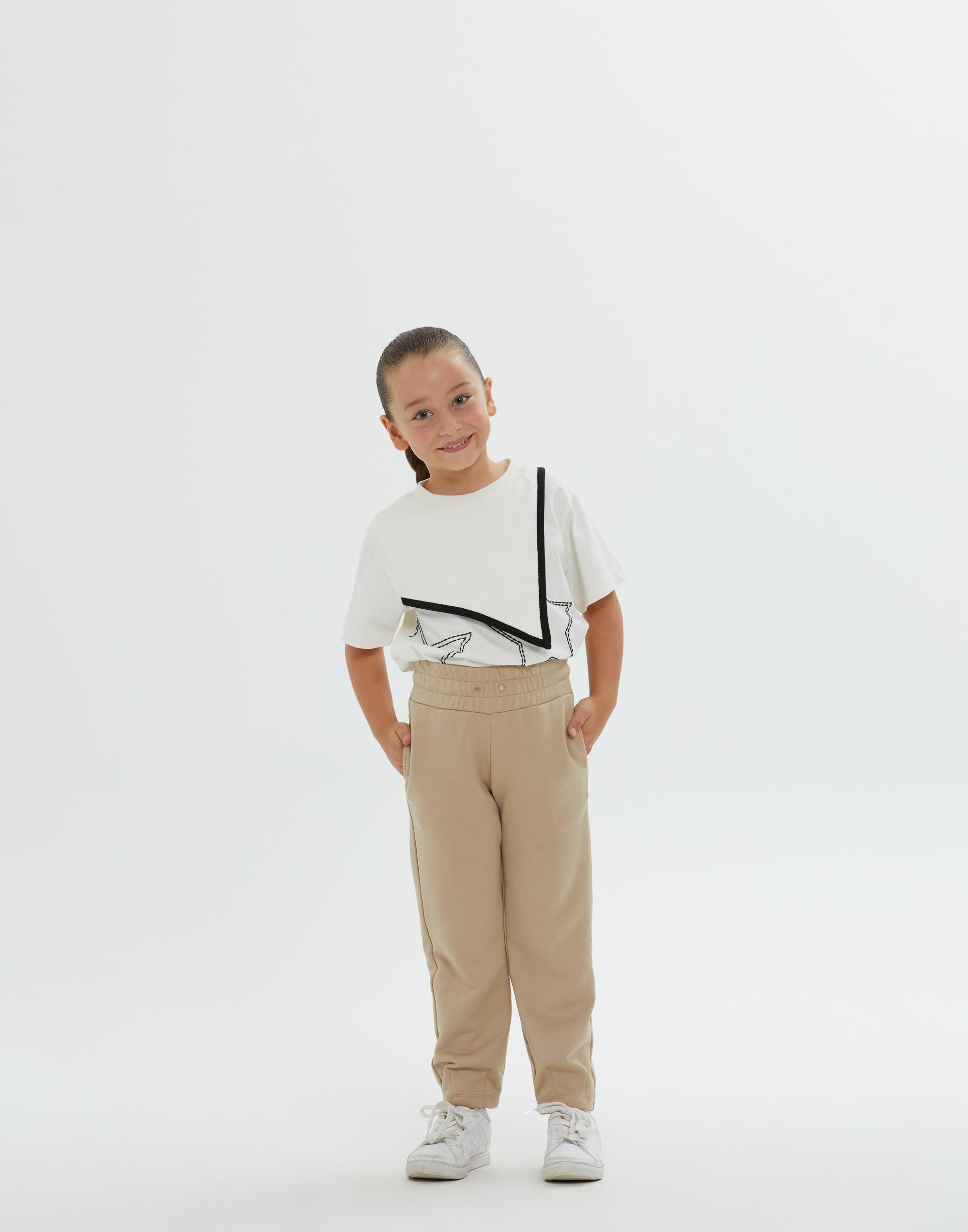 Beli Lastikli Paçası Pileli Bej Kız Çocuk Pantolon - junior, designer dresses, bachelorette, party dresses and graduation dresses.