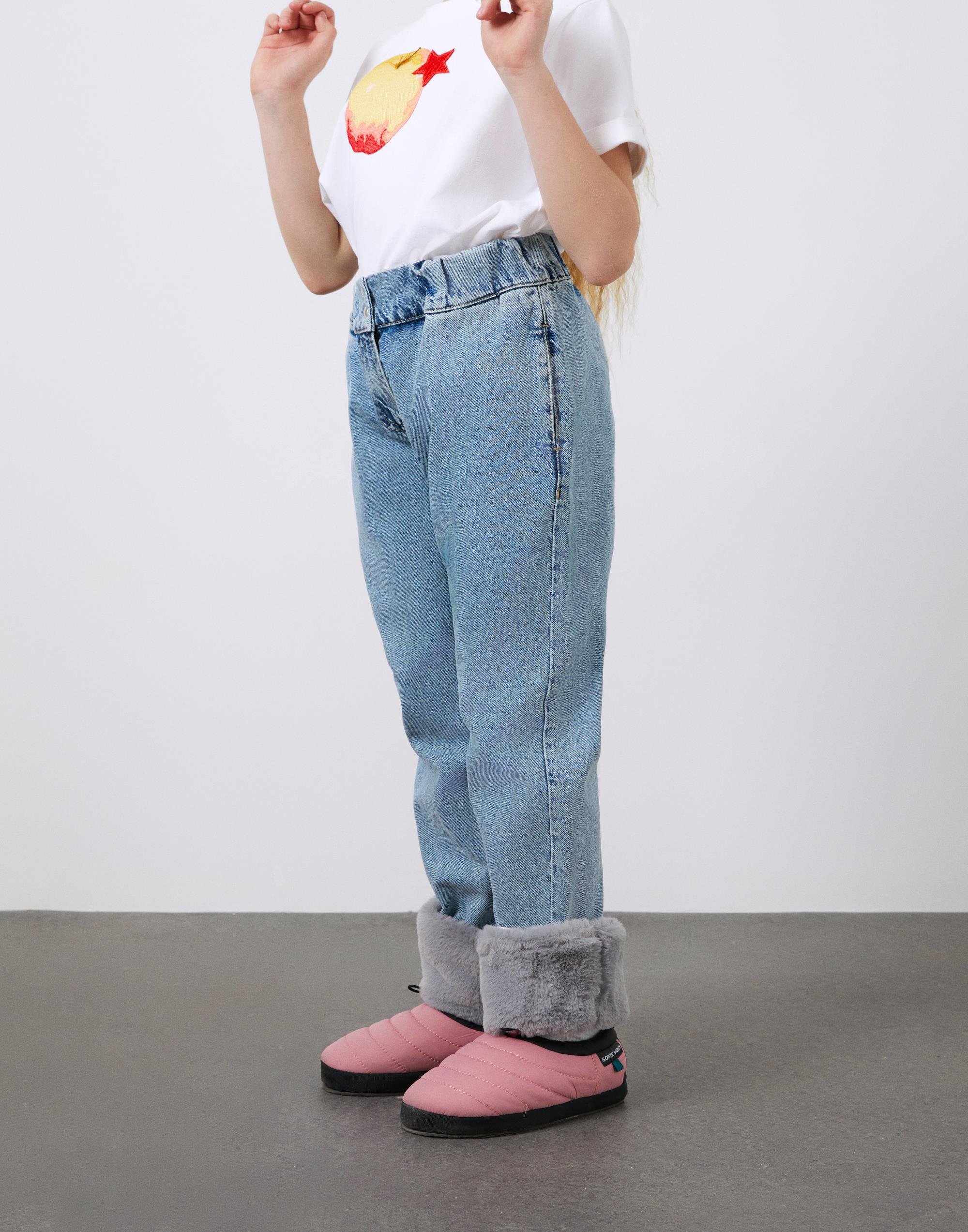 Beli Lastikli Seyyar Peluş Detaylı Kız Çocuk Jean Pantolon - junior, designer dresses, bachelorette, party dresses and graduation dresses.