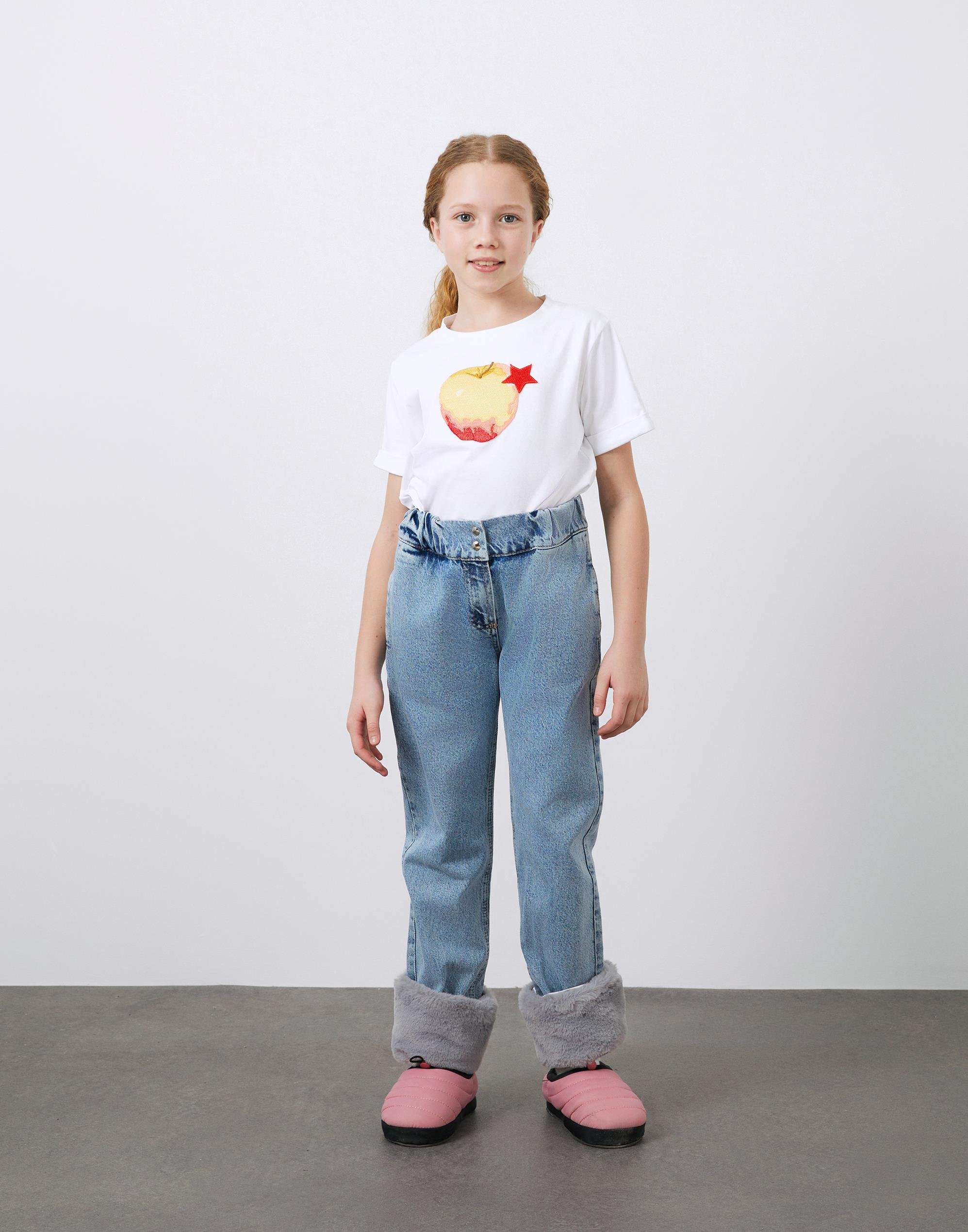 Beli Lastikli Seyyar Peluş Detaylı Kız Çocuk Jean Pantolon - junior, designer dresses, bachelorette, party dresses and graduation dresses.