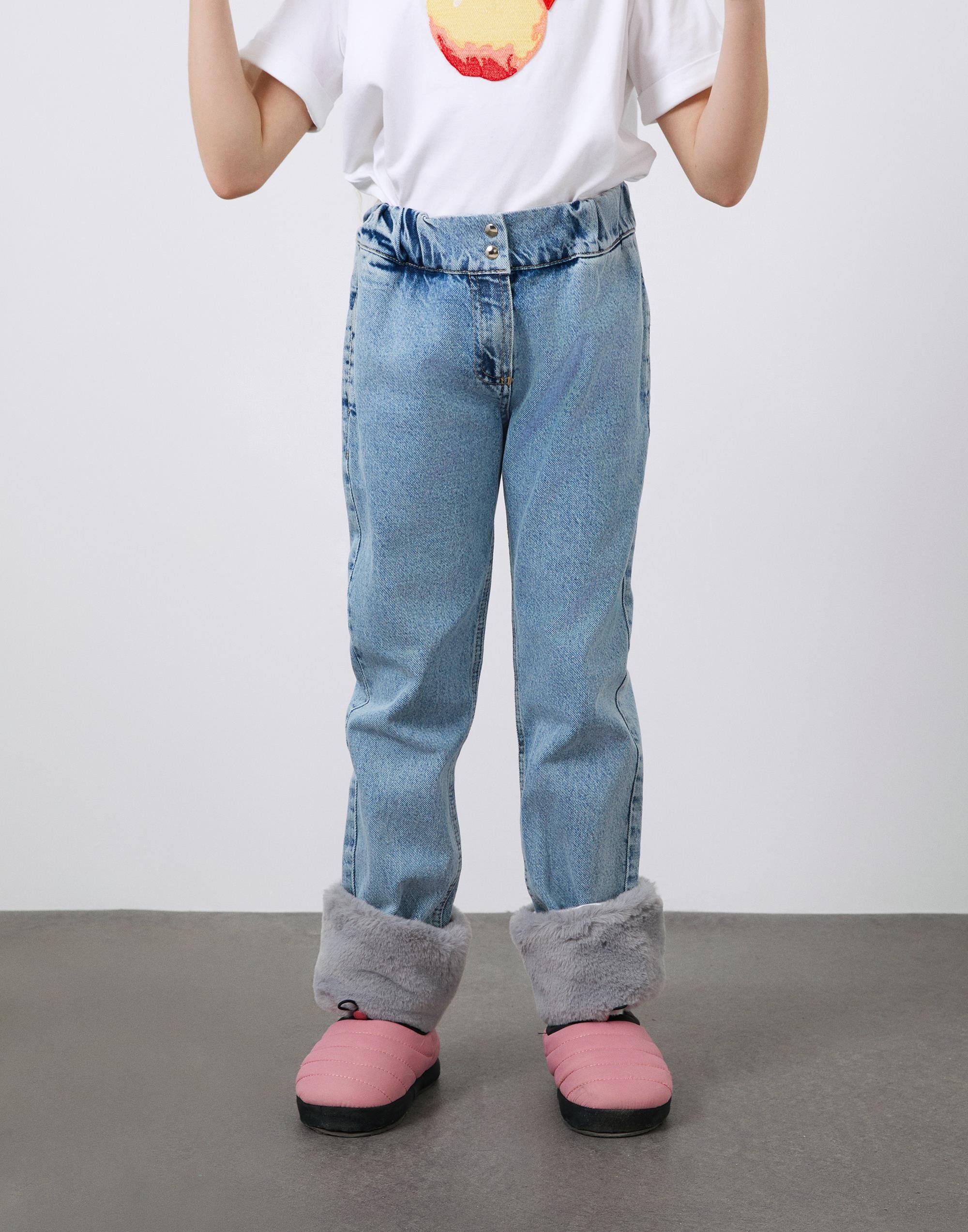 Beli Lastikli Seyyar Peluş Detaylı Kız Çocuk Jean Pantolon - junior, designer dresses, bachelorette, party dresses and graduation dresses.