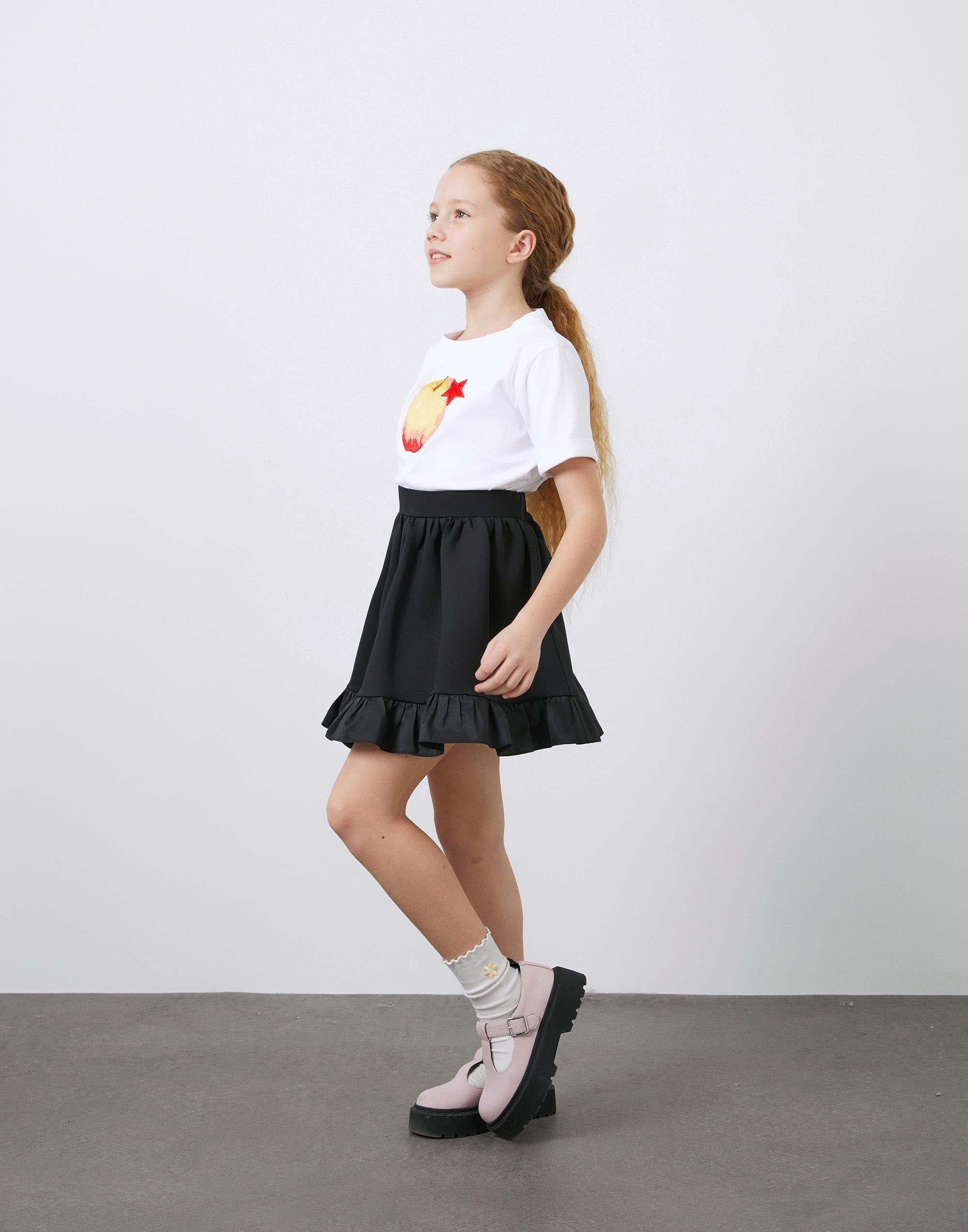 Beli Lastikli Volanlı Siyah Kız Çocuk Etek - junior, designer dresses, bachelorette, party dresses and graduation dresses.