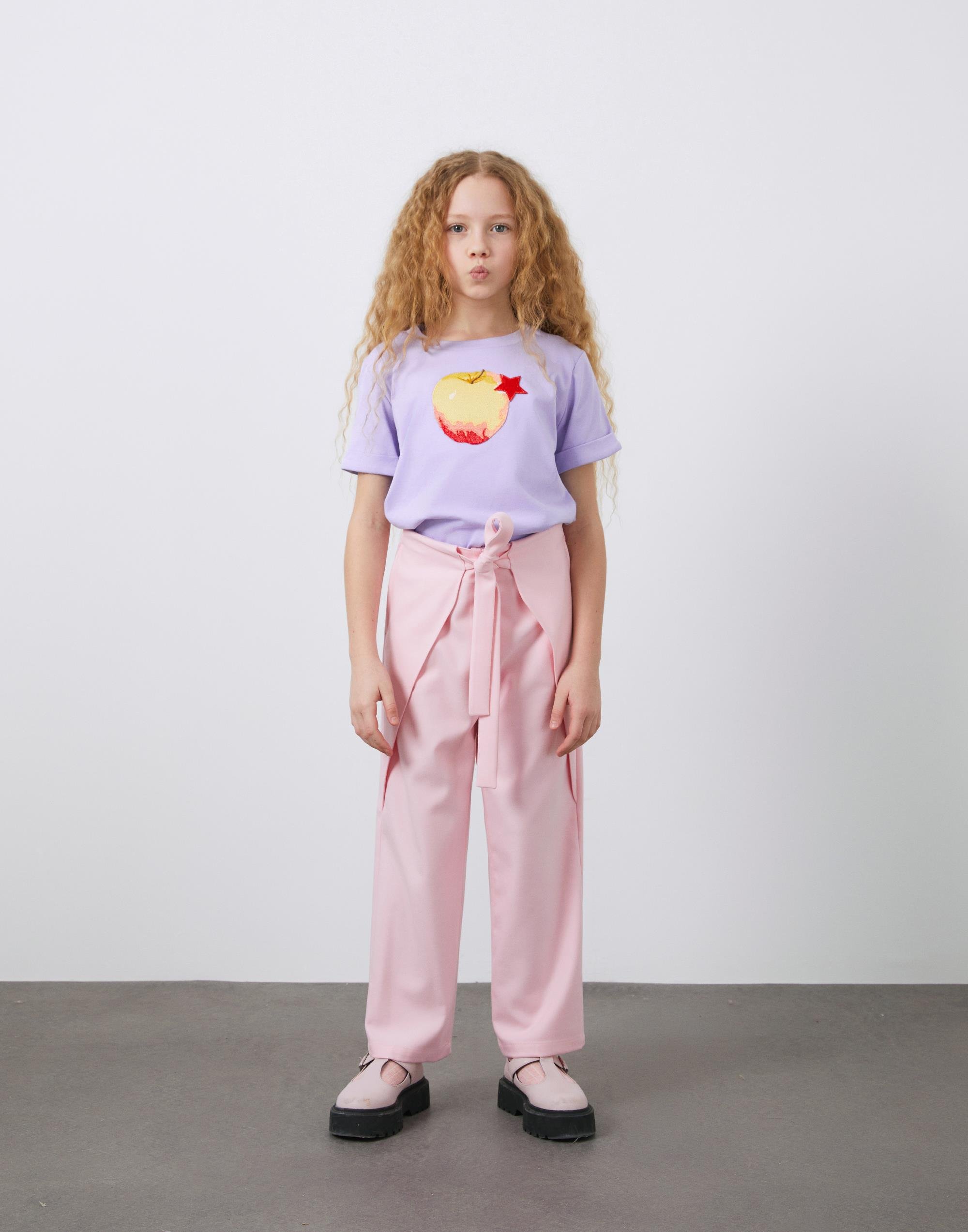 Beli Latikli Kuşak Detaylı Mercan Rengi Kız Çocuk Pantolon - junior, designer dresses, bachelorette, party dresses and graduation dresses.