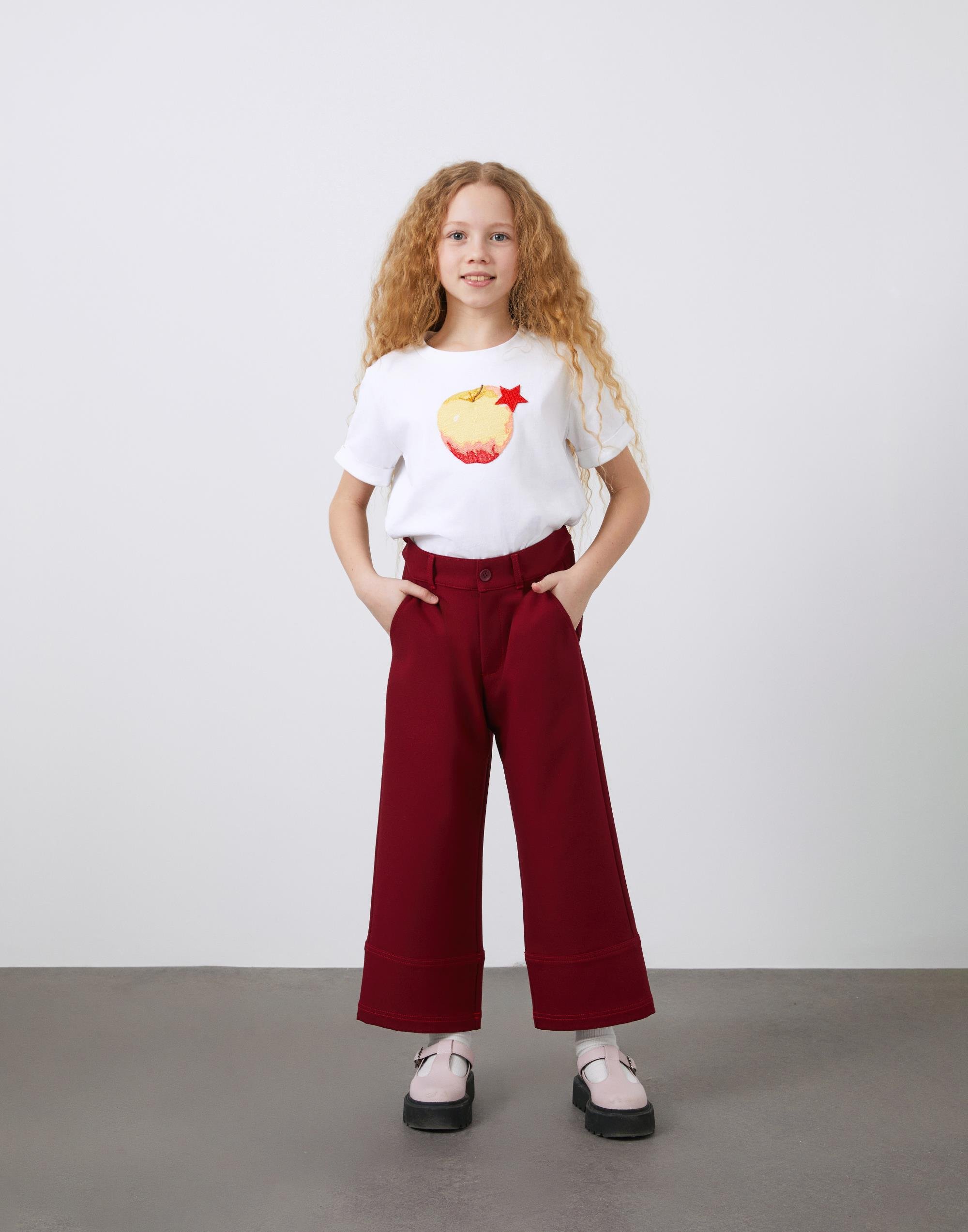 Bol Paça Kırmızı Kız Çocuk Pantolon - junior, designer dresses, bachelorette, party dresses and graduation dresses.