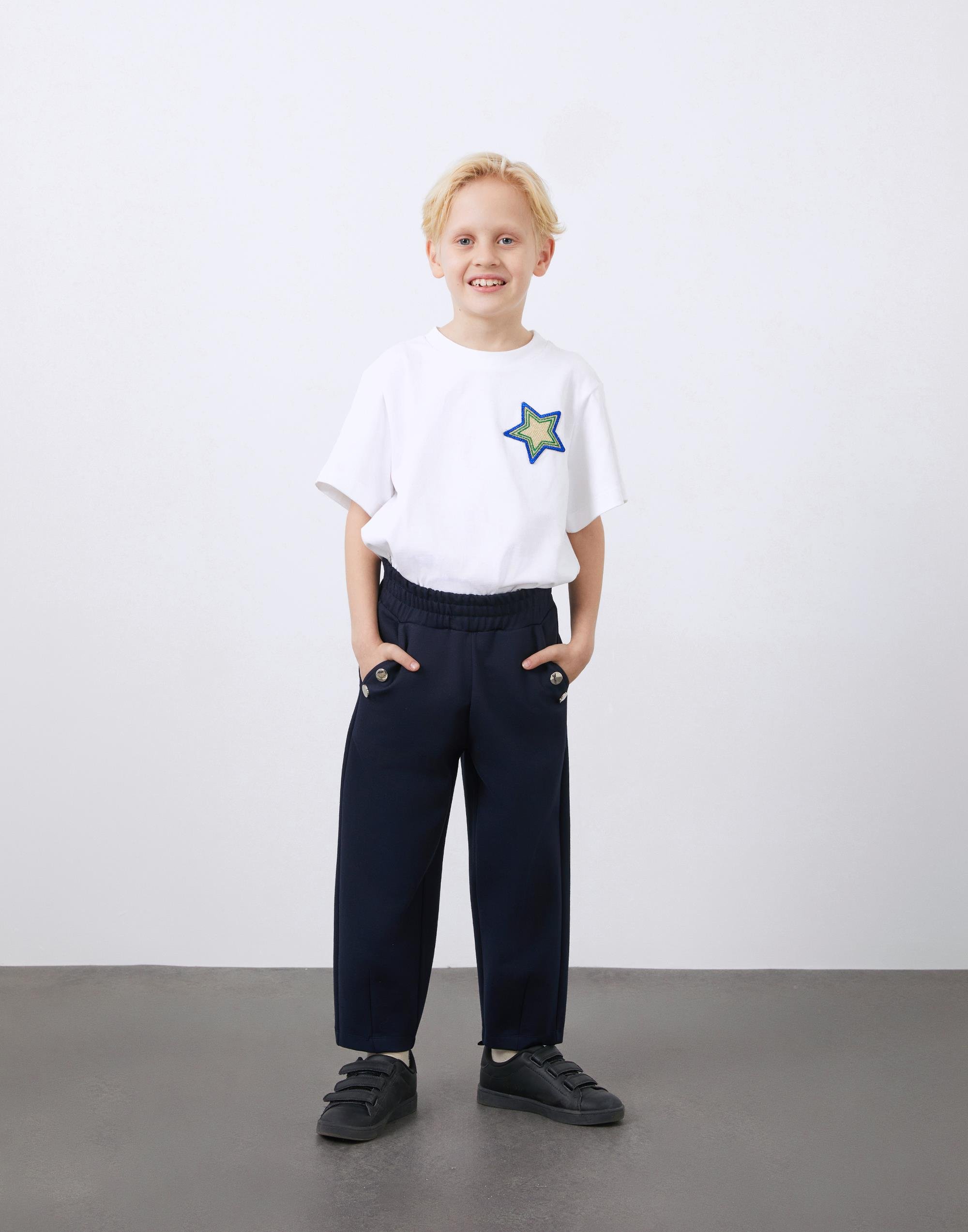 Brli Lastikli Gold Düğme Detaylı Siyah Erkek Çocuk Pantolon - junior, designer dresses, bachelorette, party dresses and graduation dresses.