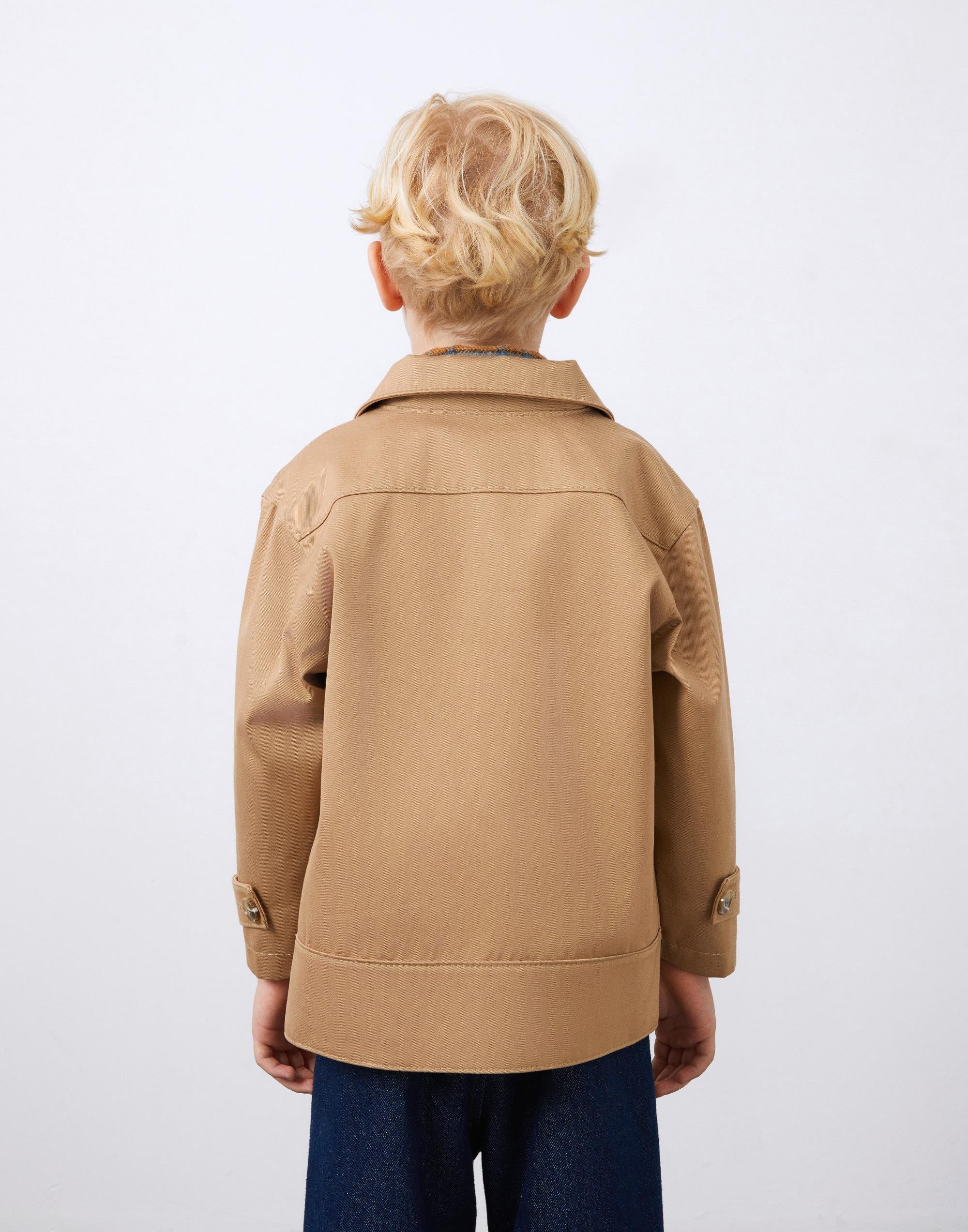 Brown Buttoned Boy's Coat with Pocket Detail - junior, designer dresses, bachelorette, party dresses and graduation dresses.
