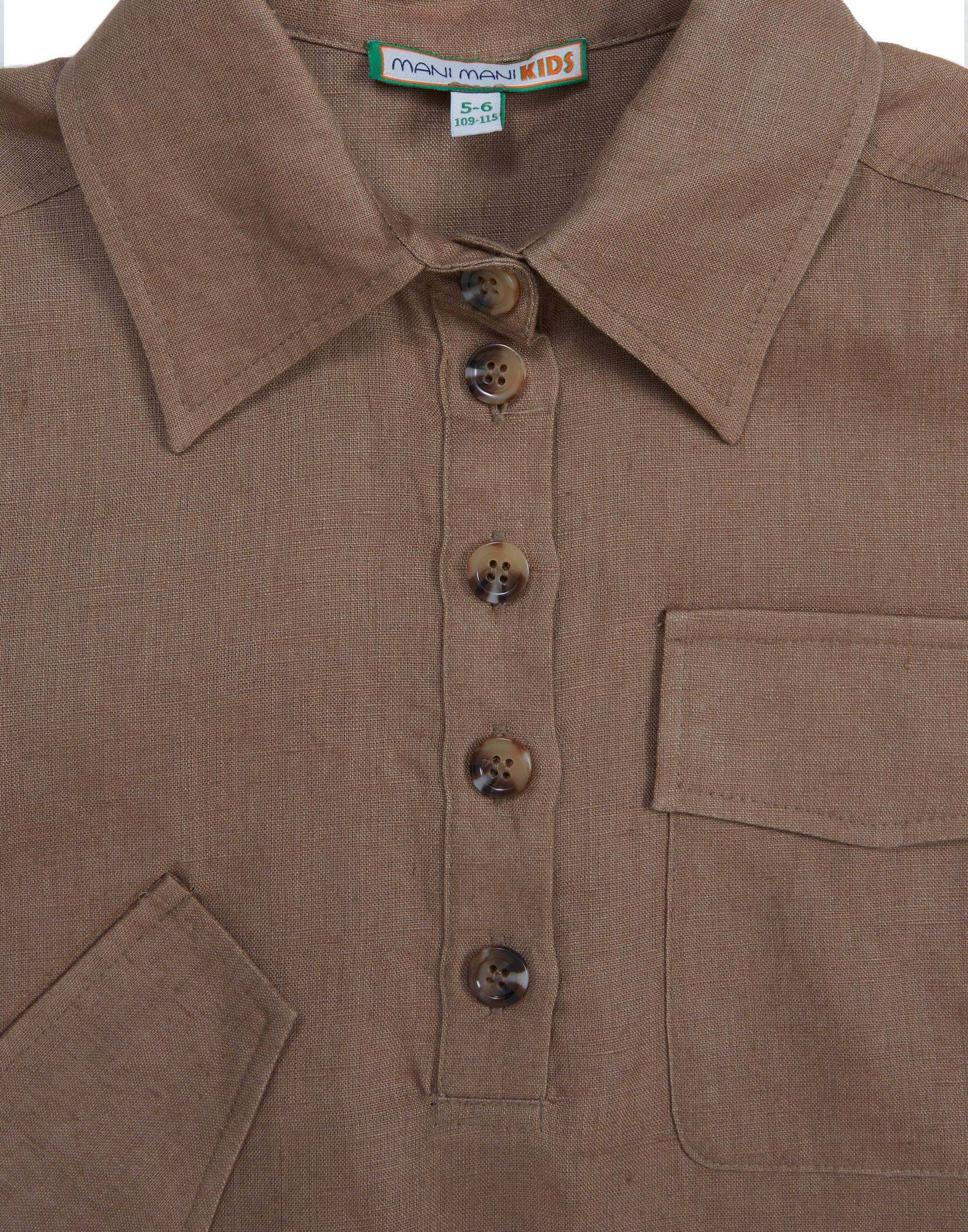 Cep Detaylı Uzun Kollu Bej Gömlek - junior, designer dresses, bachelorette, party dresses and graduation dresses.