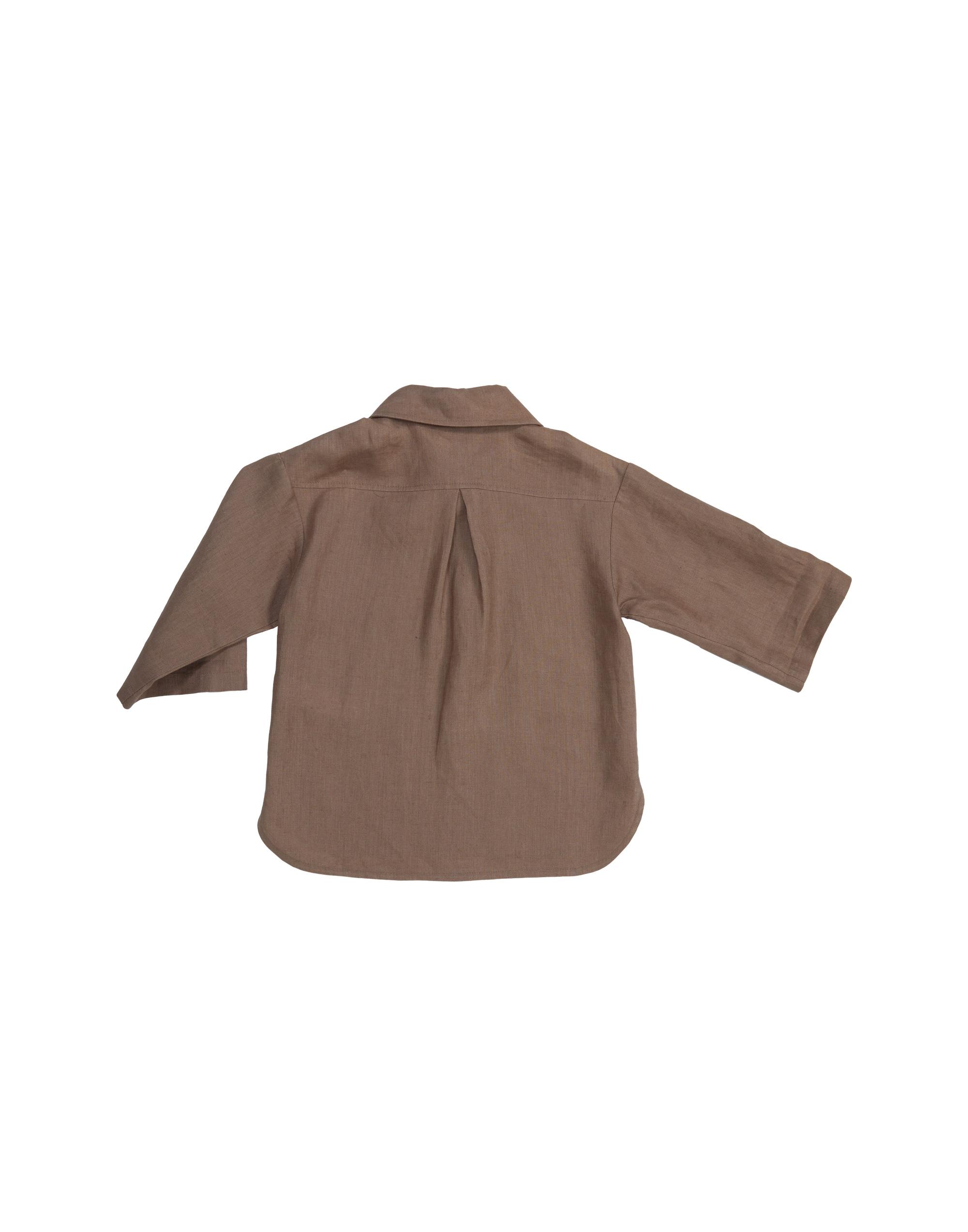 Cep Detaylı Uzun Kollu Bej Gömlek - junior, designer dresses, bachelorette, party dresses and graduation dresses.