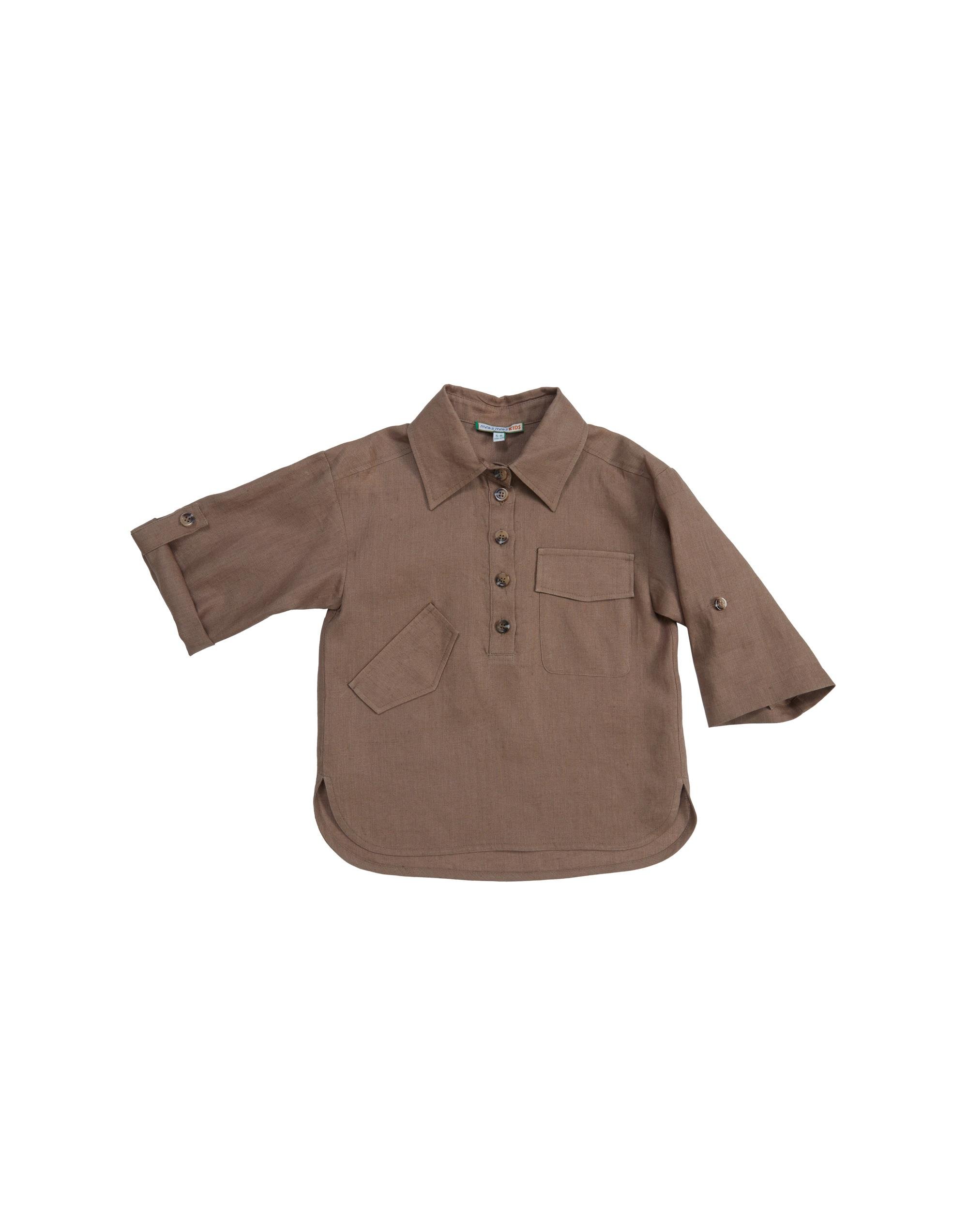 Cep Detaylı Uzun Kollu Bej Gömlek - junior, designer dresses, bachelorette, party dresses and graduation dresses.