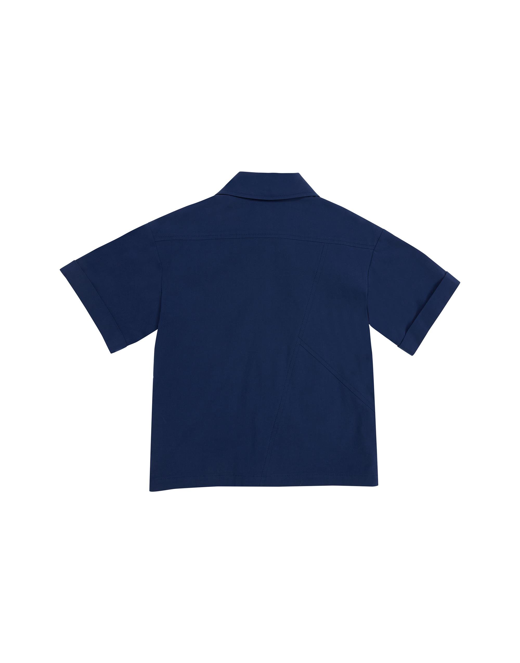 Cep Üzeri Fermuar Detaylı Lacivert Gömlek - junior, designer dresses, bachelorette, party dresses and graduation dresses.