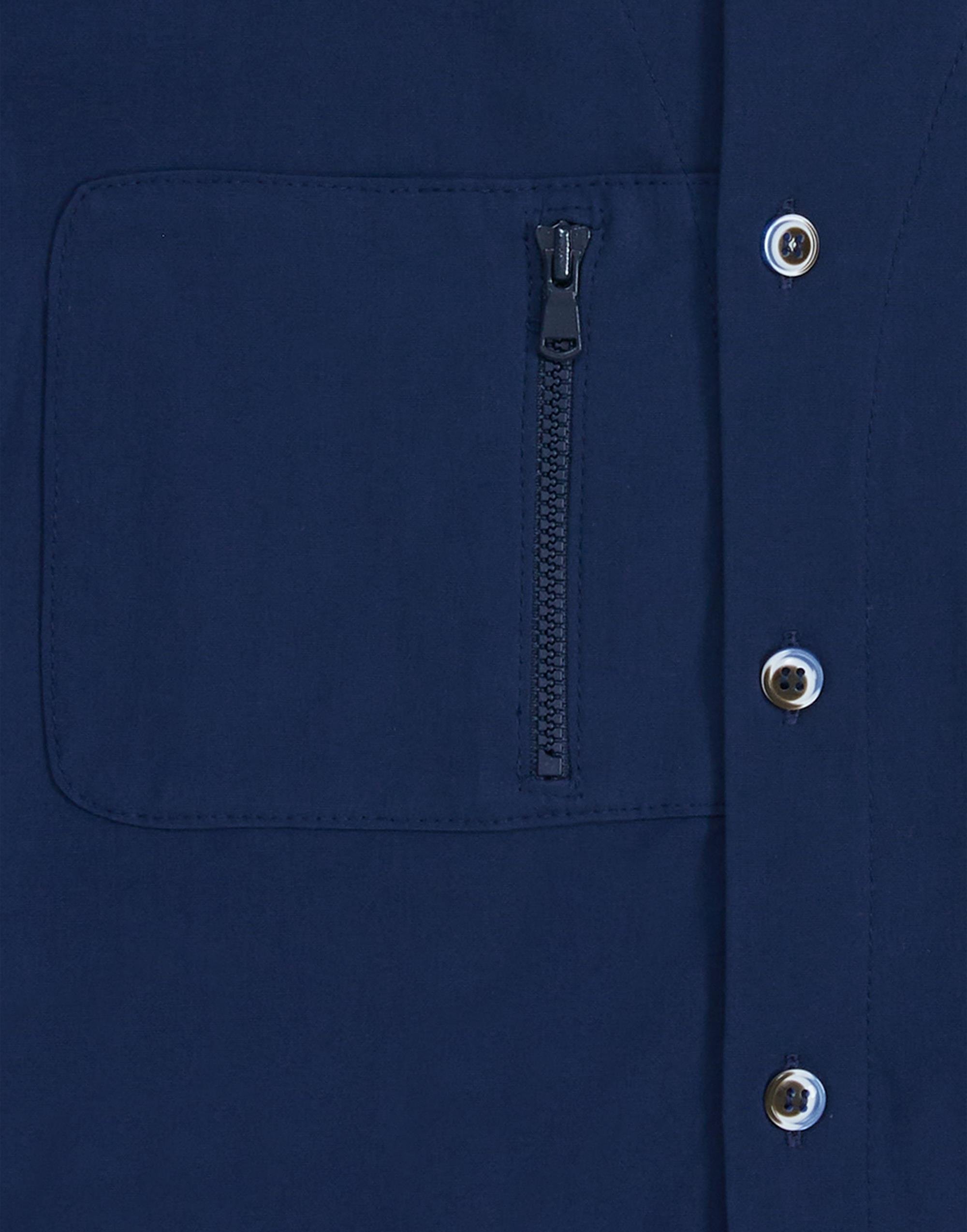 Cep Üzeri Fermuar Detaylı Lacivert Gömlek - junior, designer dresses, bachelorette, party dresses and graduation dresses.