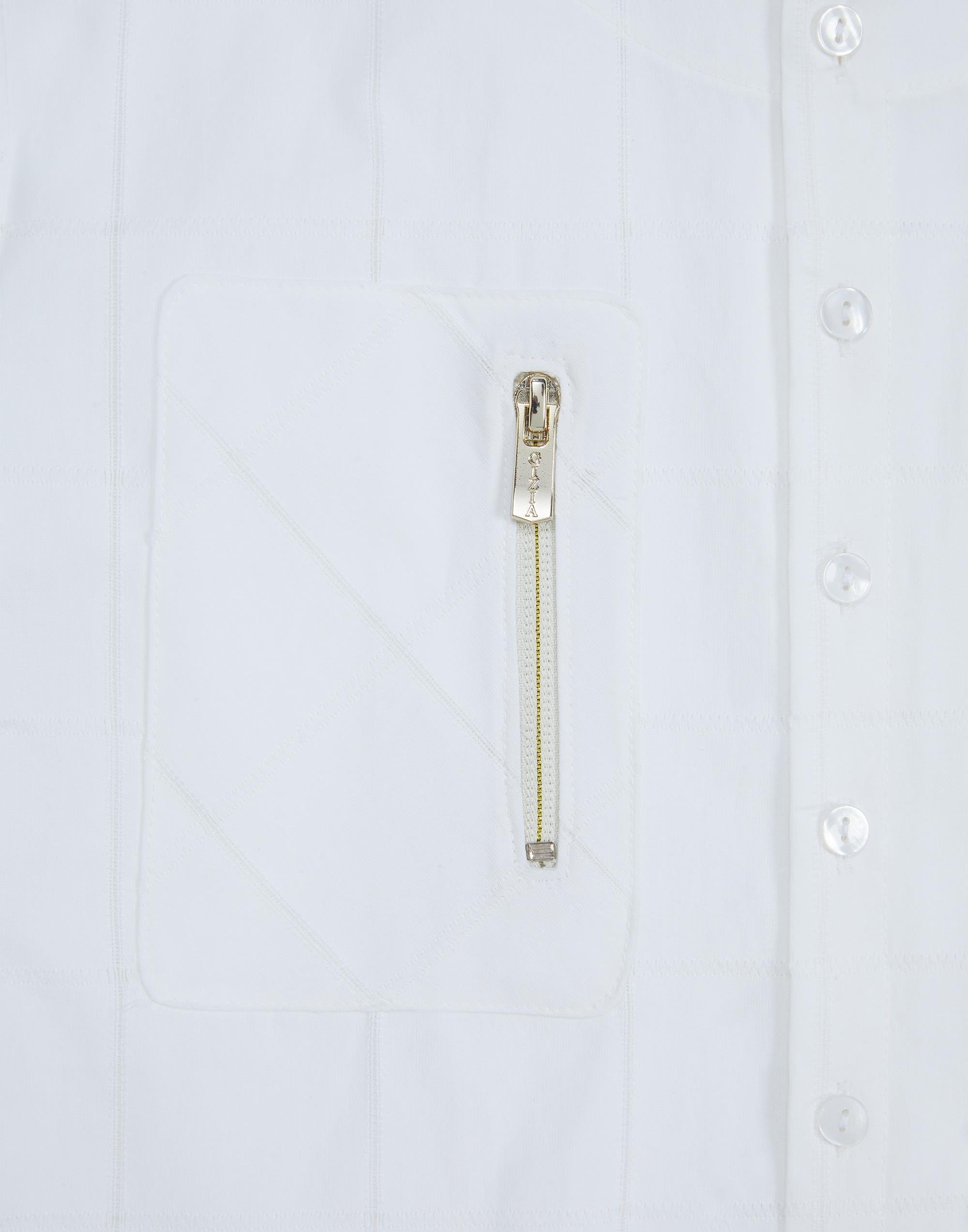 Cepli Kısa Kollu Beyaz Gömlek - junior, designer dresses, bachelorette, party dresses and graduation dresses.