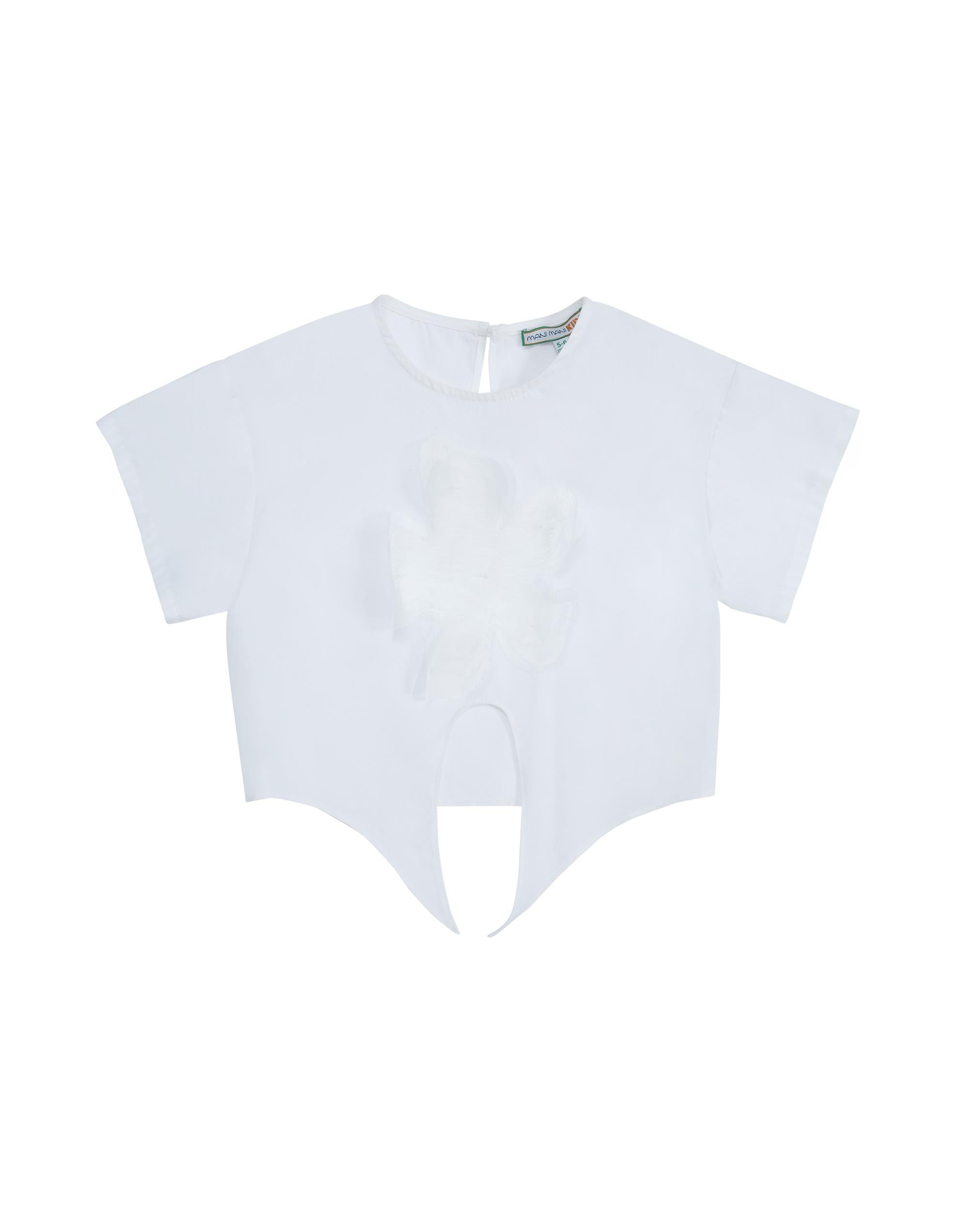 Çiçek Detaylı Önden Bağlama Detaylı Beyaz Bluz - junior, designer dresses, bachelorette, party dresses and graduation dresses.