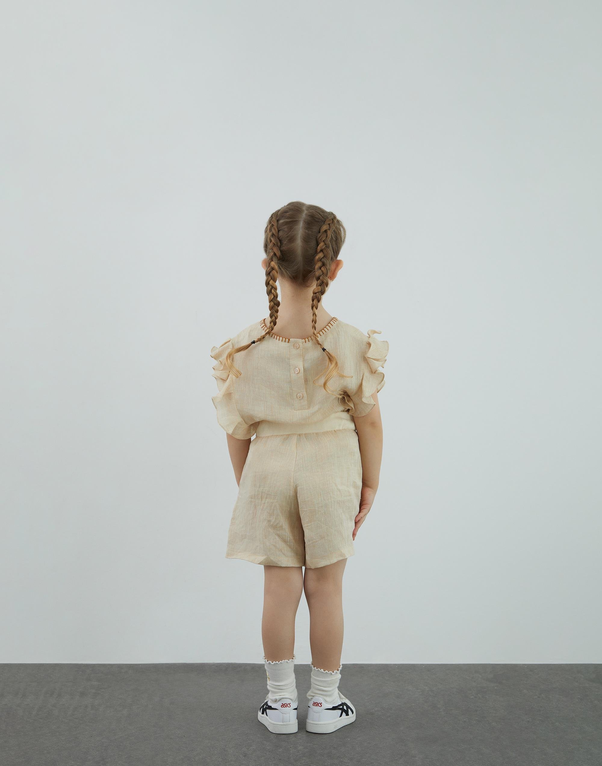 Çoban Dikiş Detaylı Bej Şort Etek - junior, designer dresses, bachelorette, party dresses and graduation dresses.