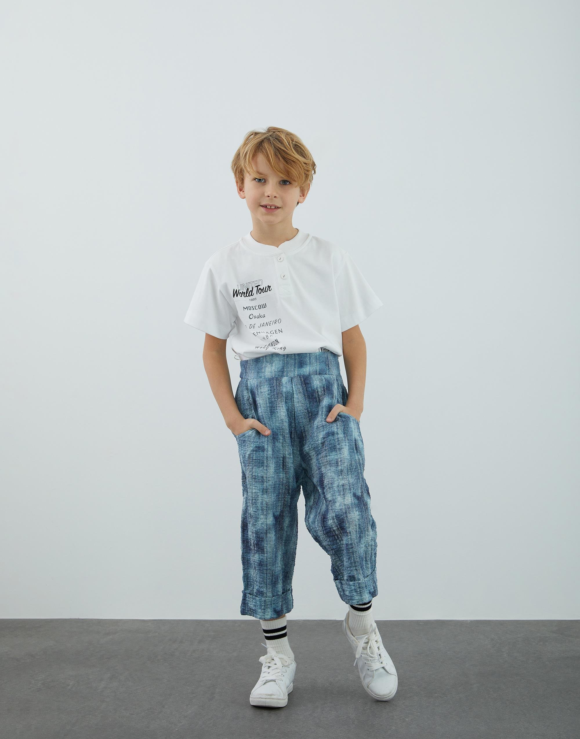 Desenli Duble Paça Pantolon - junior, designer dresses, bachelorette, party dresses and graduation dresses.