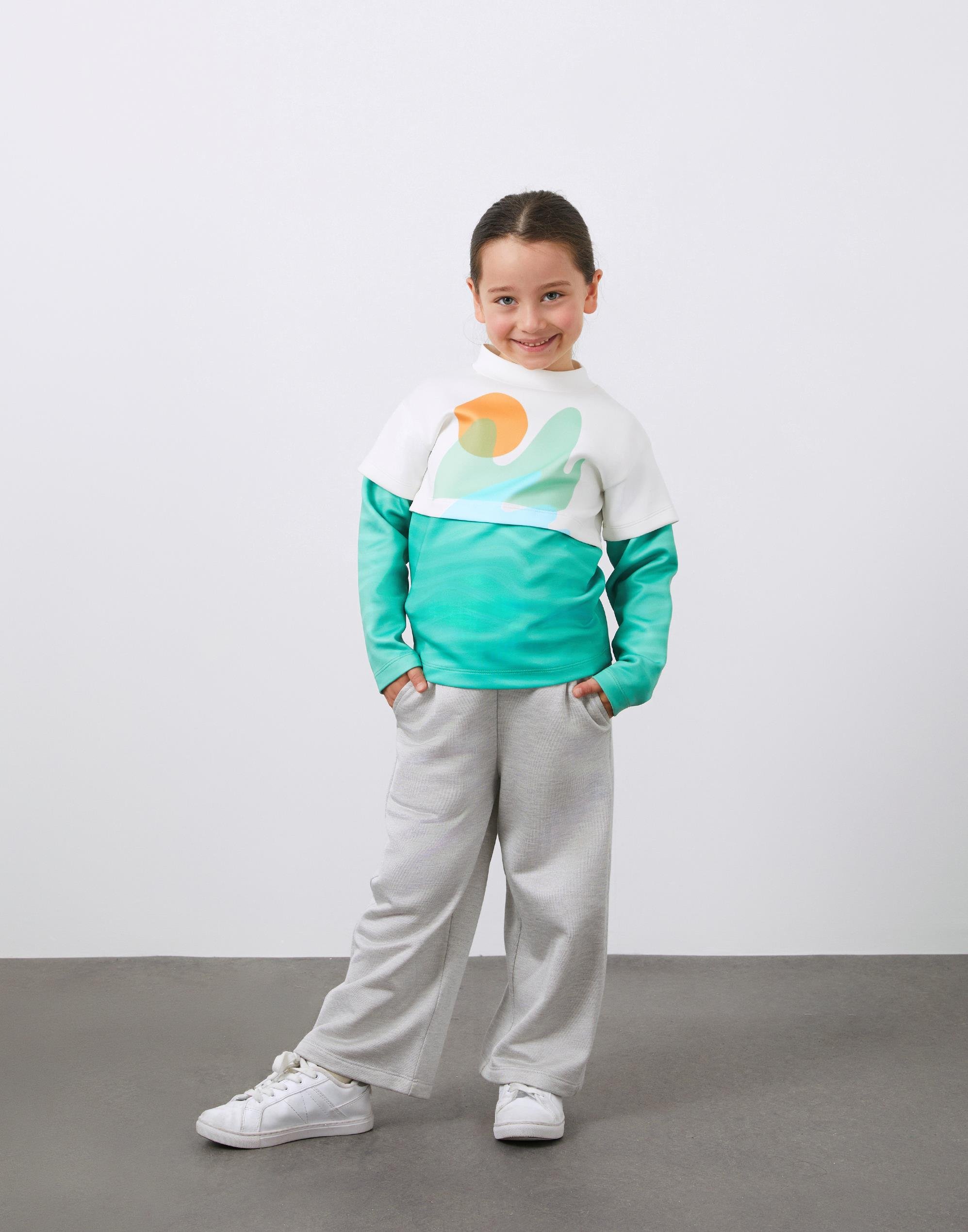 Desenli Kız Çocuk Bluz - junior, designer dresses, bachelorette, party dresses and graduation dresses.