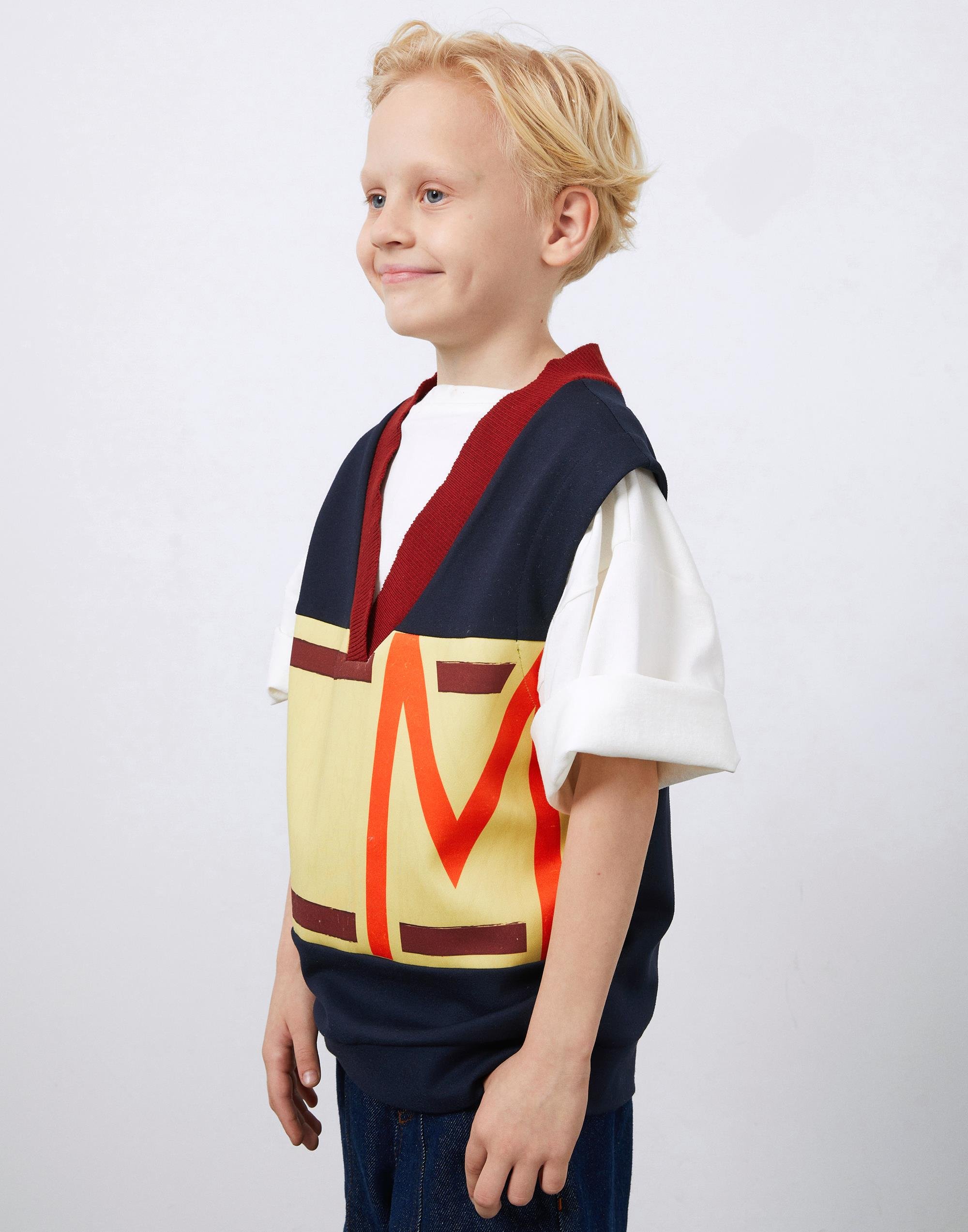 Detailed Printed Navy Blue Boy's Sweater - junior, designer dresses, bachelorette, party dresses and graduation dresses.