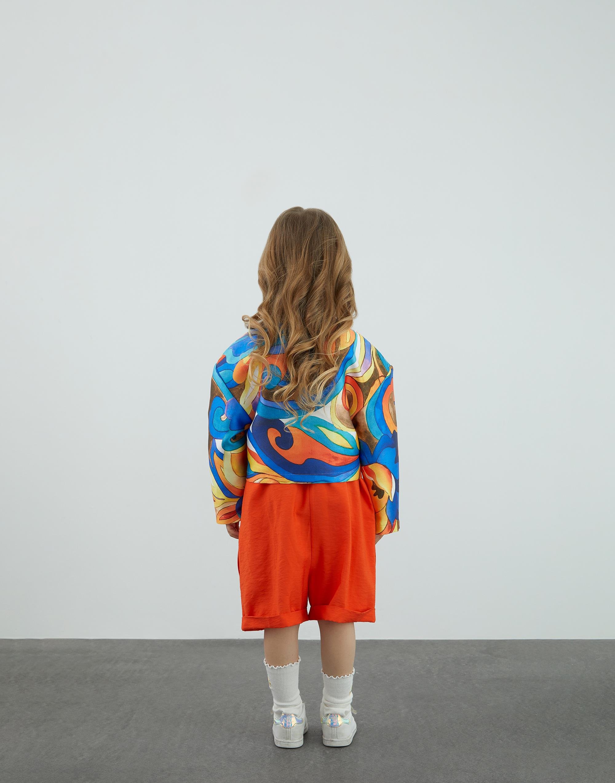 Dik Yaka Desenli Crop Ceket - junior, designer dresses, bachelorette, party dresses and graduation dresses.