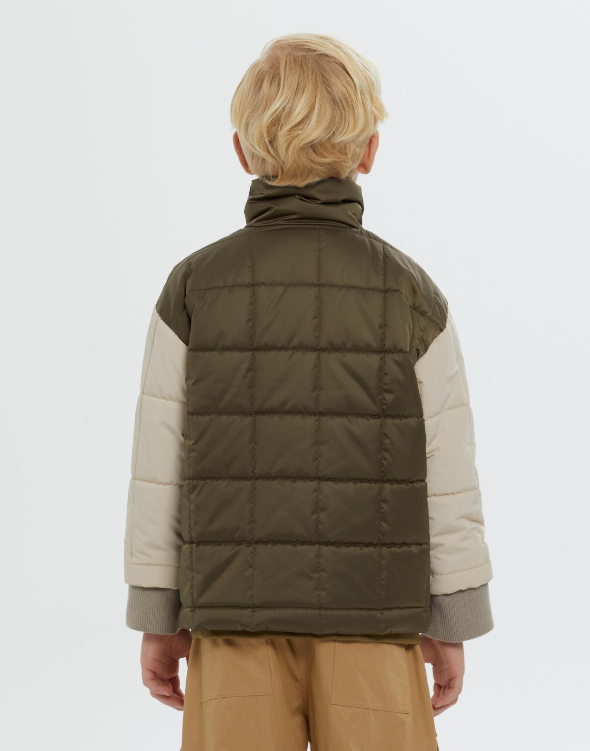 Dik Yakalı Çapraz Fermuarlı Astarlı Kapitone Yeşil Erkek Çocuk Ceket - junior, designer dresses, bachelorette, party dresses and graduation dresses.